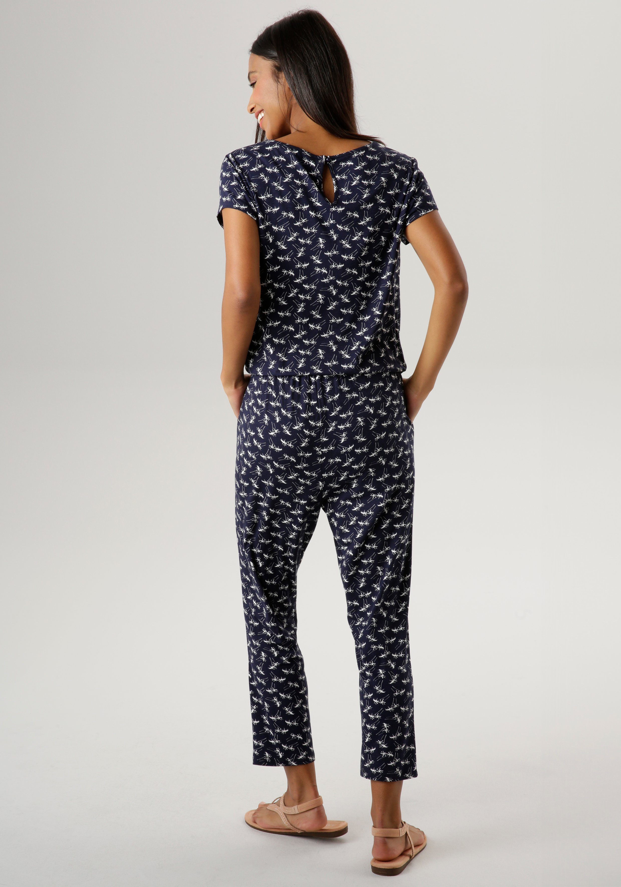 Aniston SELECTED Jumpsuit met palmen bedrukt