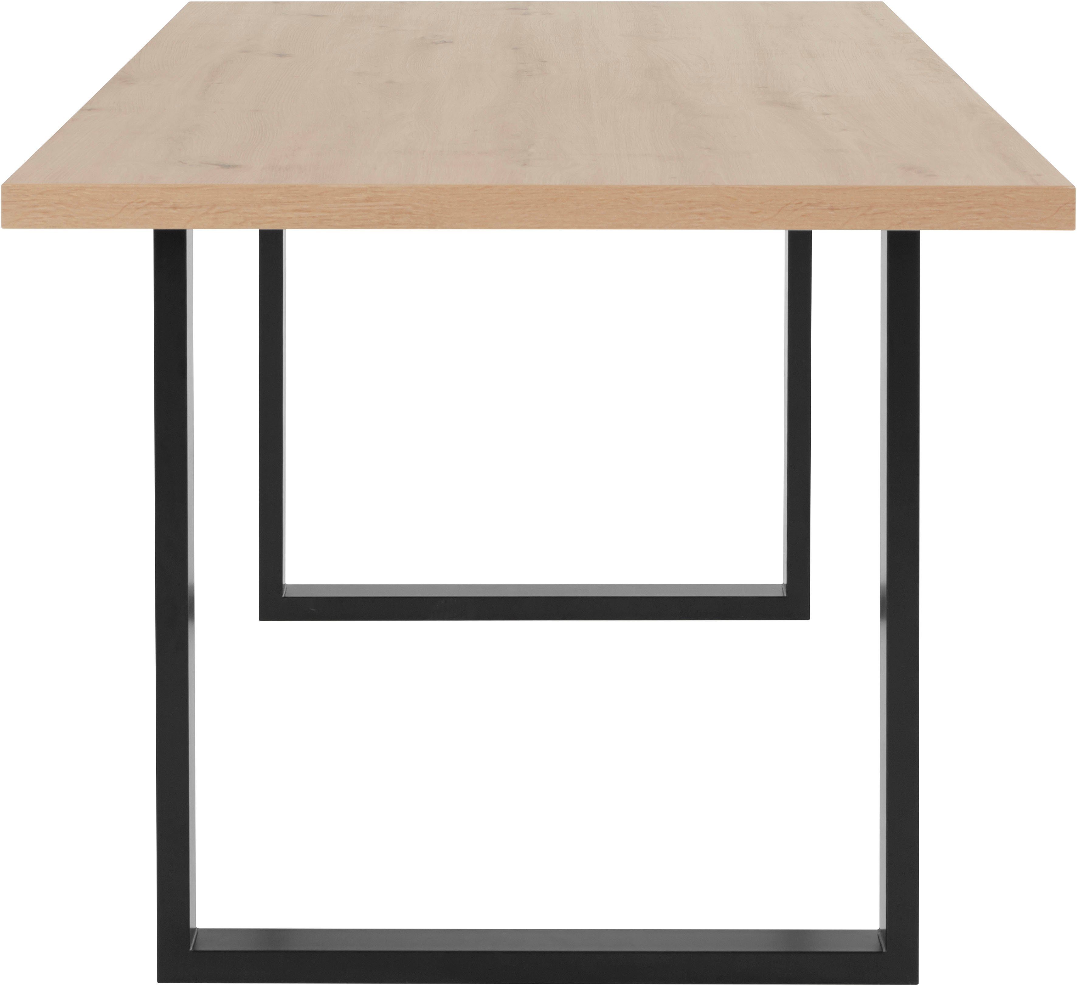 FORTE Eettafel Breedte 160 cm, beugelonderstel in industriële look