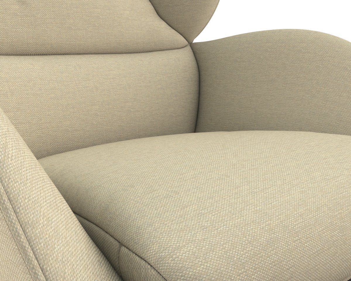 FLEXLUX Oorfauteuil Adria designstoel, loungestoel, Stijl & comfort, organische vorm, zwarte houten voet