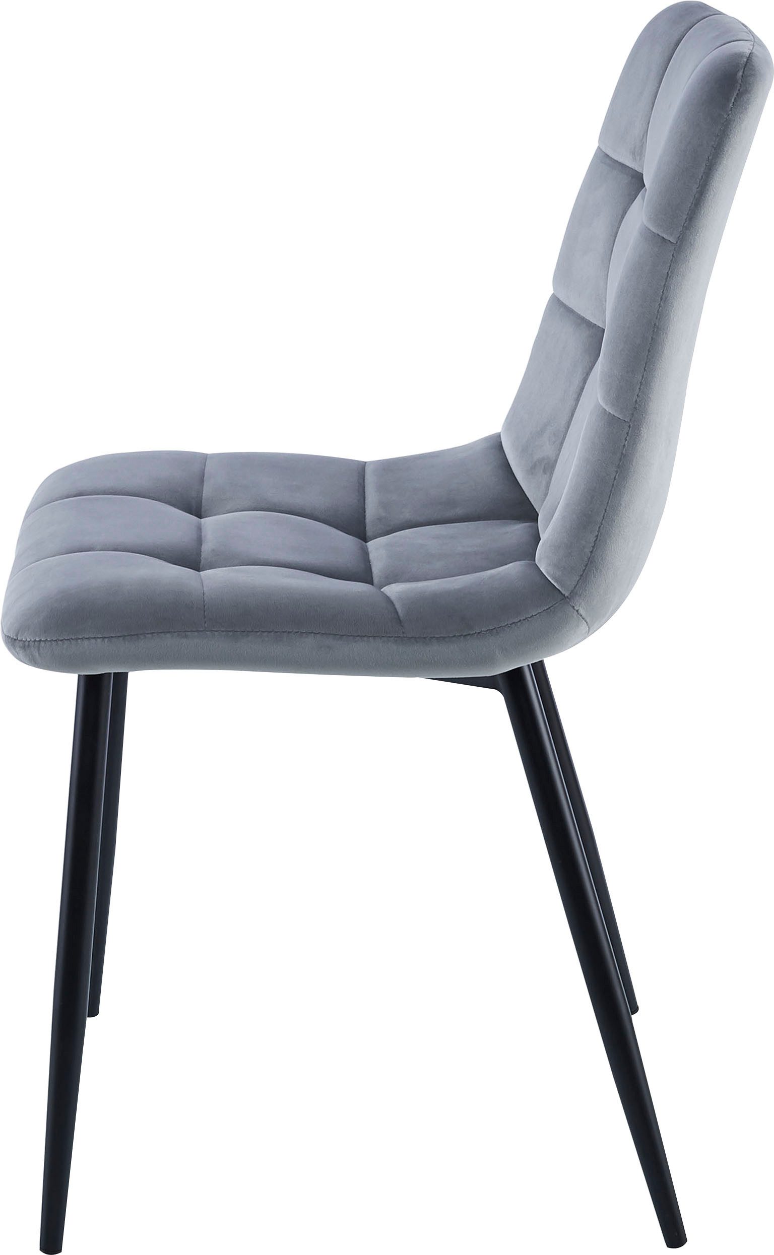 Home affaire Eetkamerstoel Parma Bekleding in fluwelen stof, keukenstoel (set, 2 stuks)