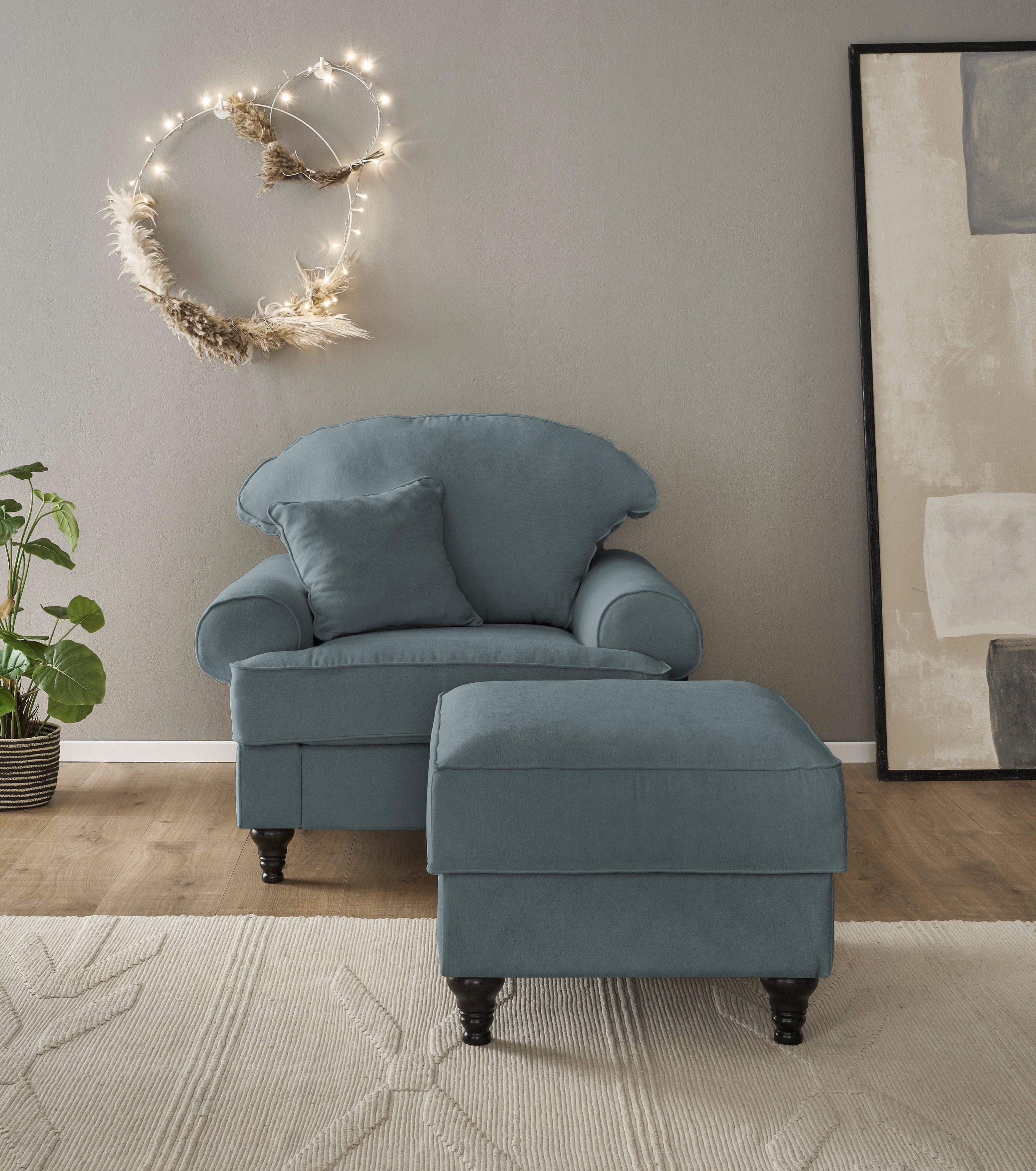 Home affaire Fauteuil Westminster met binnenveringsinterieur (set, 2 stuks) fauteuils grijs