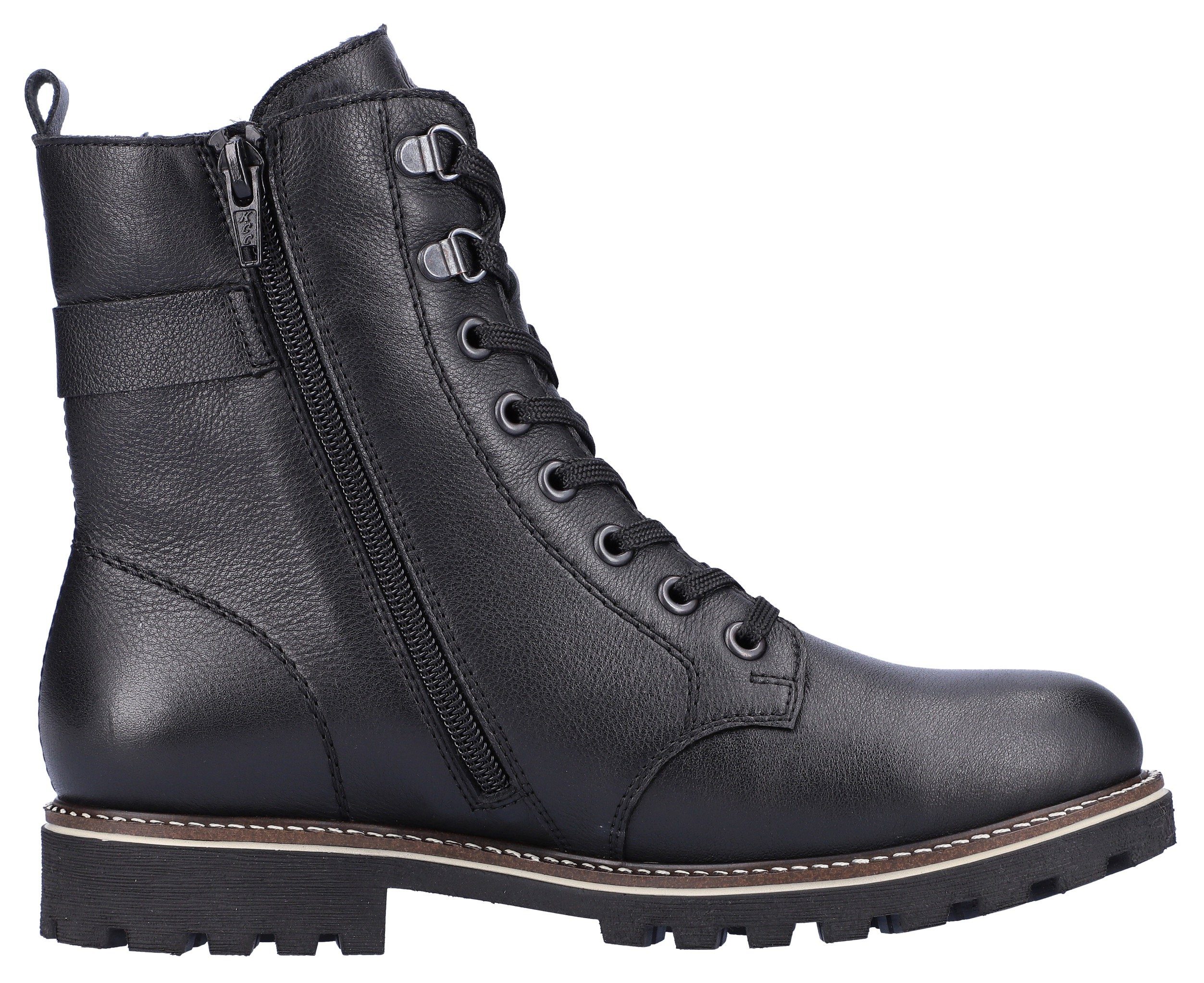 Remonte Winterlaarzen , blokhak, veterschoenen, outdoorschoen met decoratieve gesp
