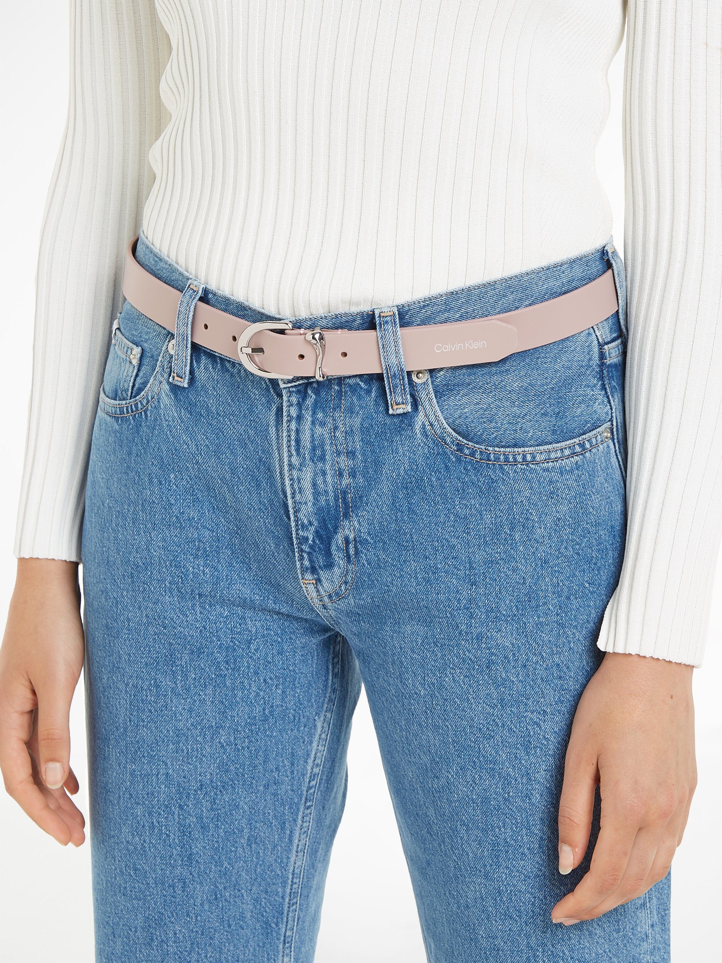 Calvin Klein Leren riem ROUND ORGANIC LOOP BELT 2.5