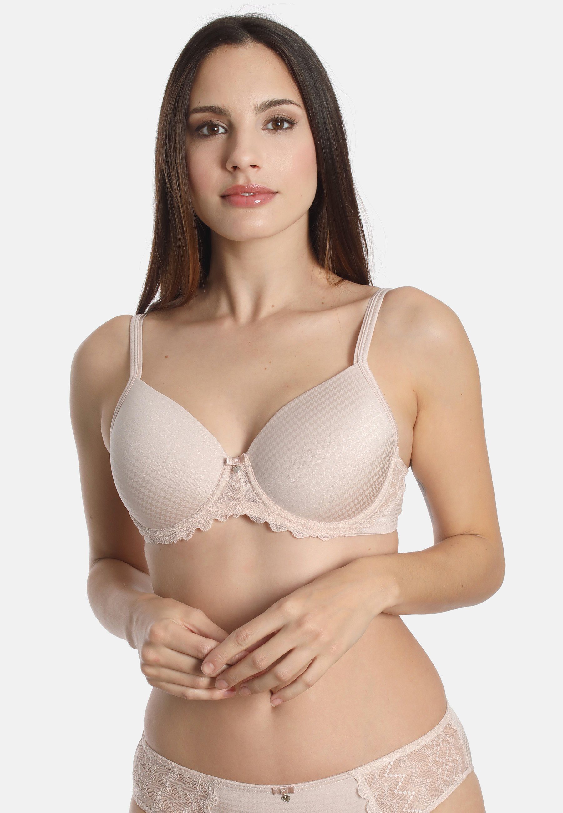 Sassamode Bh met steuncups met inzet bovenaan (1-delig) dames voorgevormde bh's maat 90 C beige