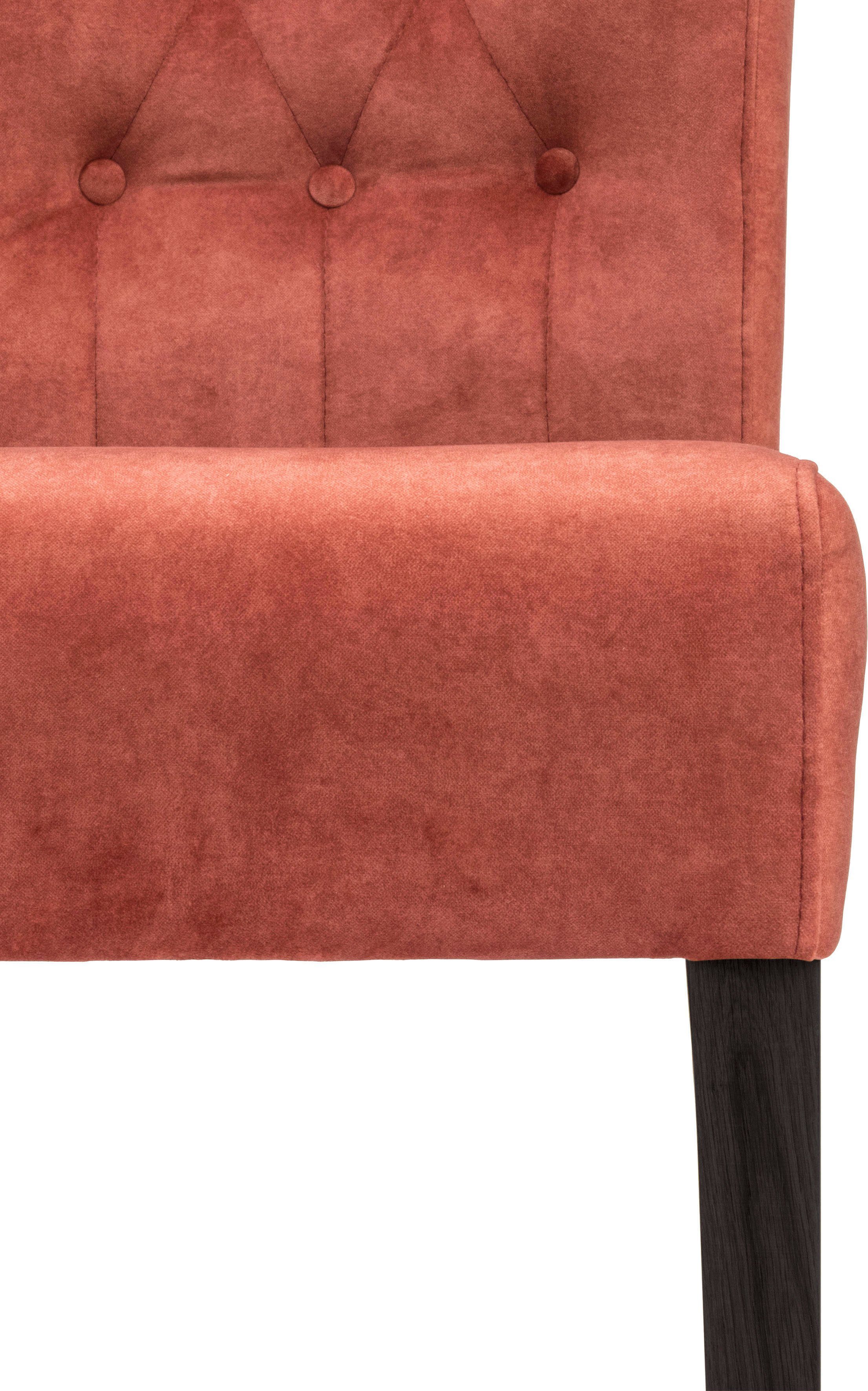 Home affaire Eetkamerstoel Queen BESTSELLER Gestoffeerde stoel met knoopdetails, set van 2, 4 of 6