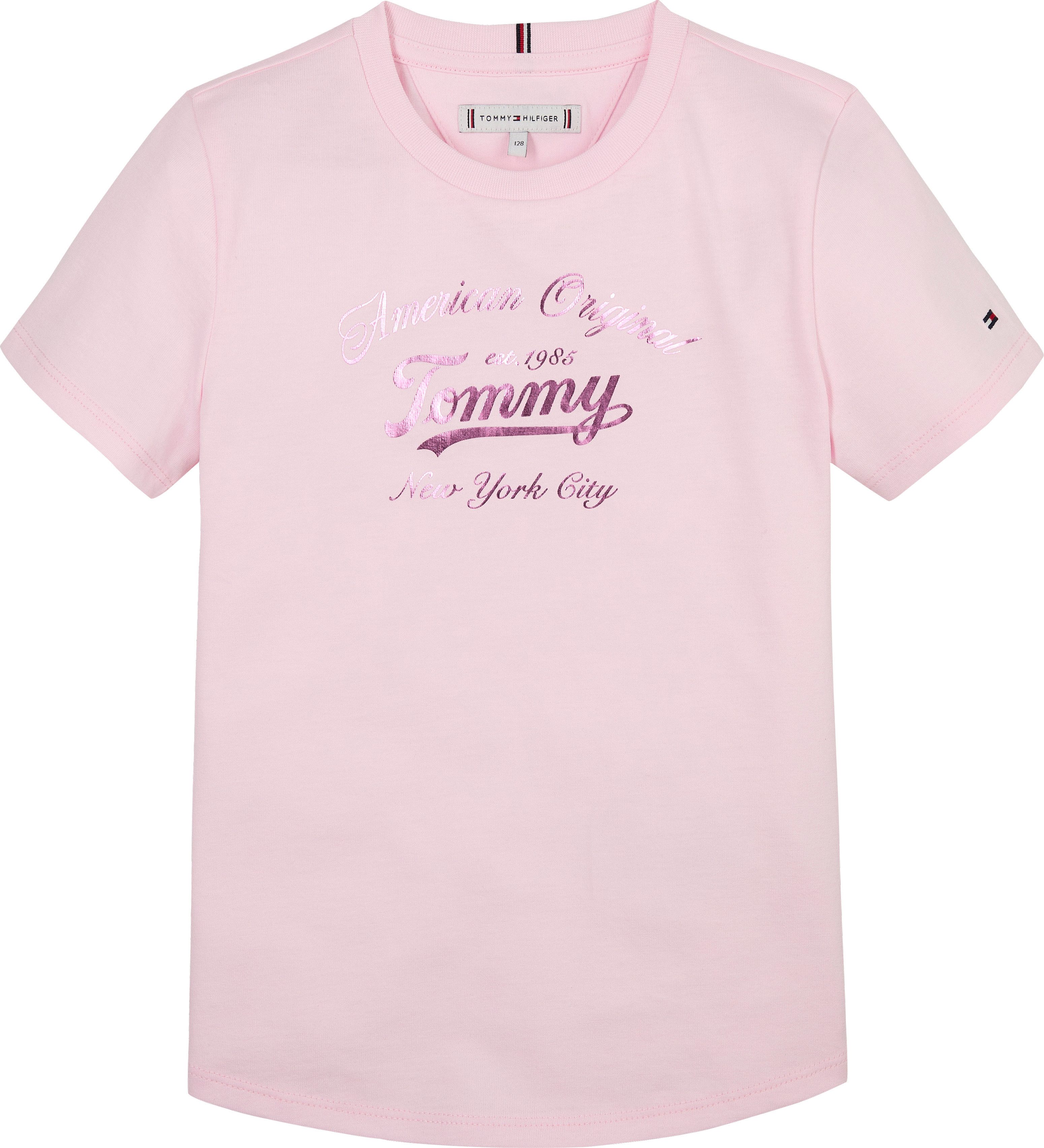 Tommy Hilfiger T-shirt TOMMY SCRIPT TEE SS voor kinderen tot 16 jaar, glanzende print