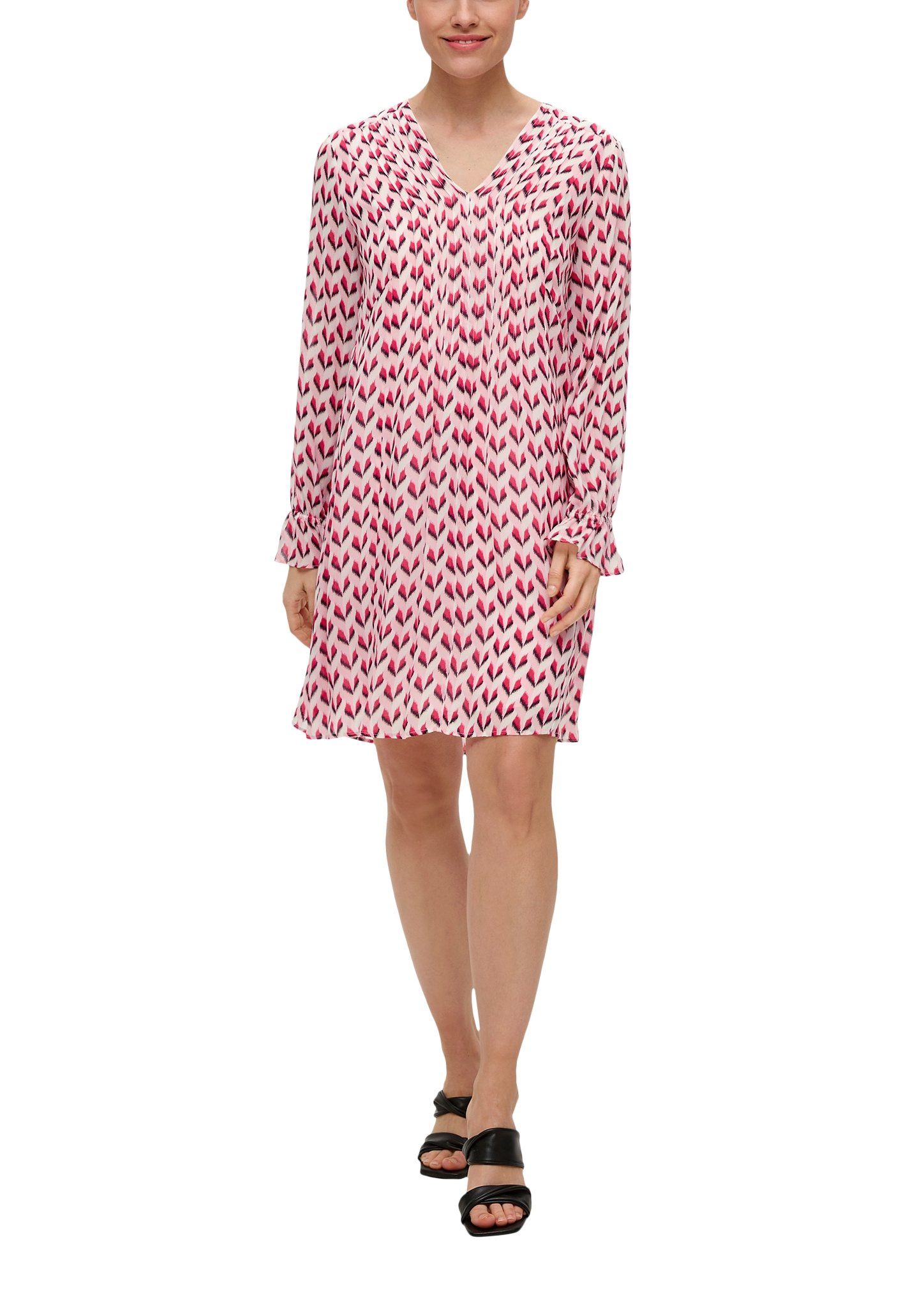 s.Oliver BLACK LABEL Tuniekjurk met minimale print, gemaakt van viscose