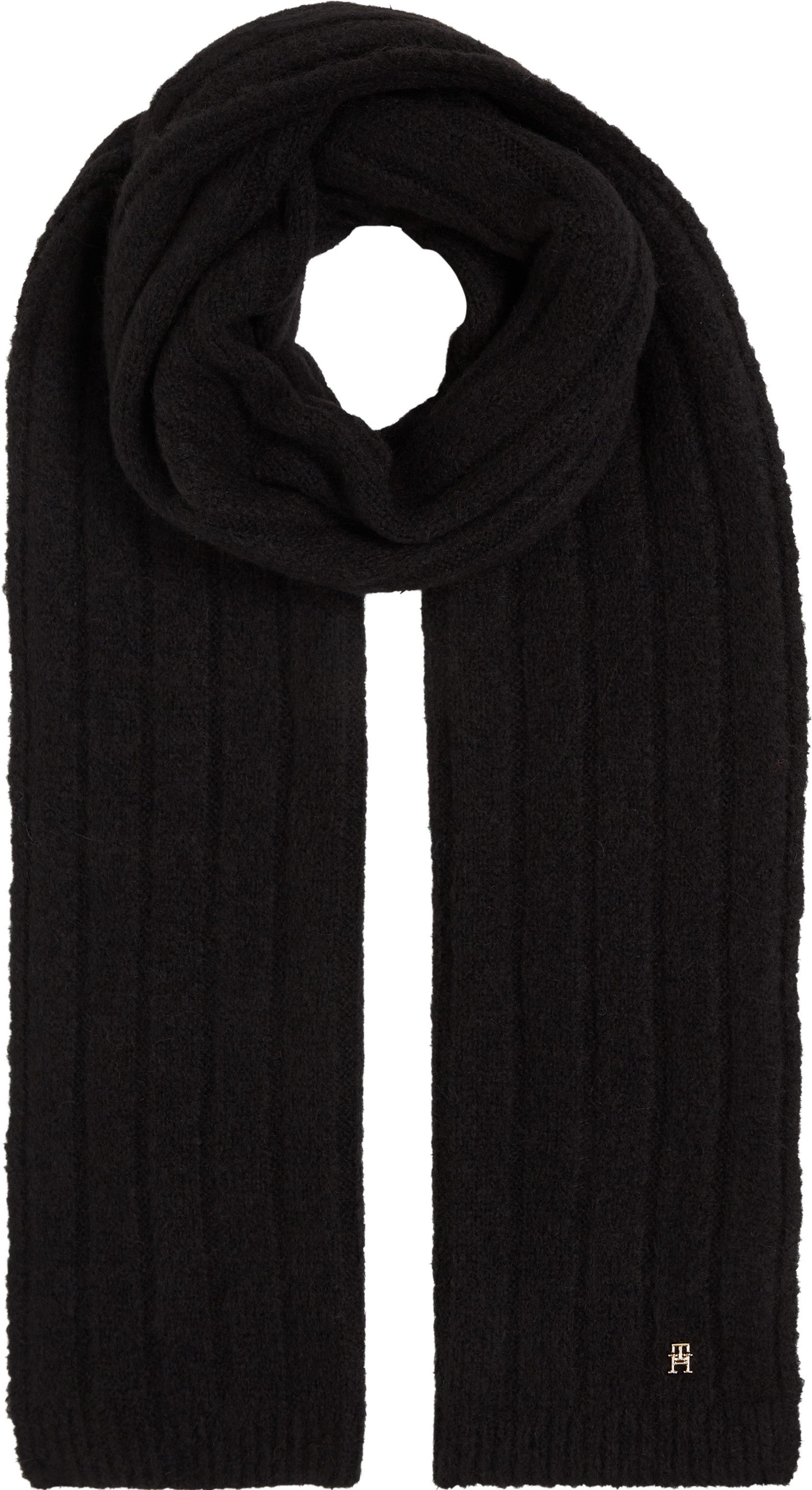 Tommy Hilfiger Gebreide sjaal TH TIMELESS SCARF met monogram-embleem