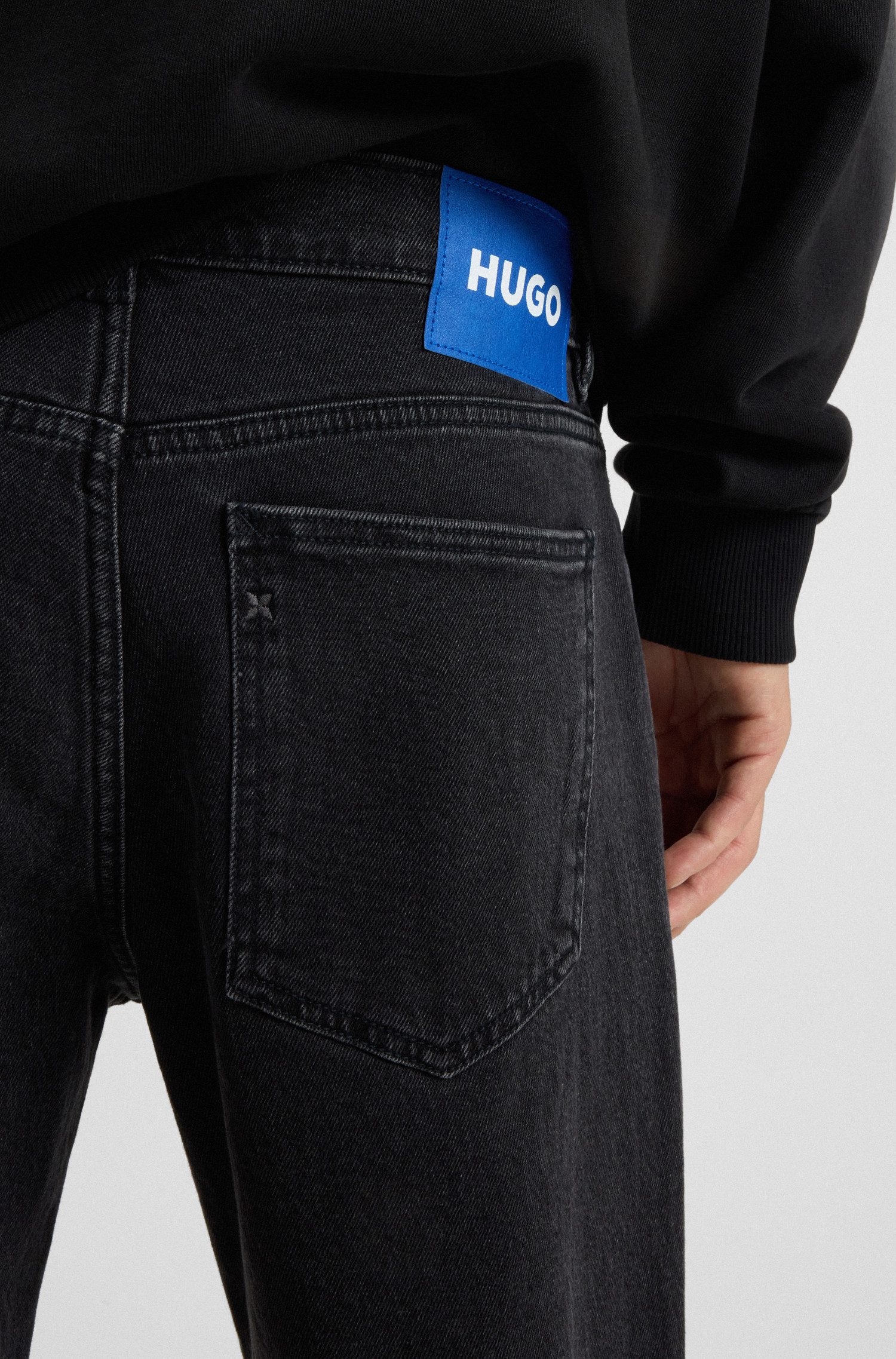 HUGO Blue Tapered jeans Brody met stone-washed-finish