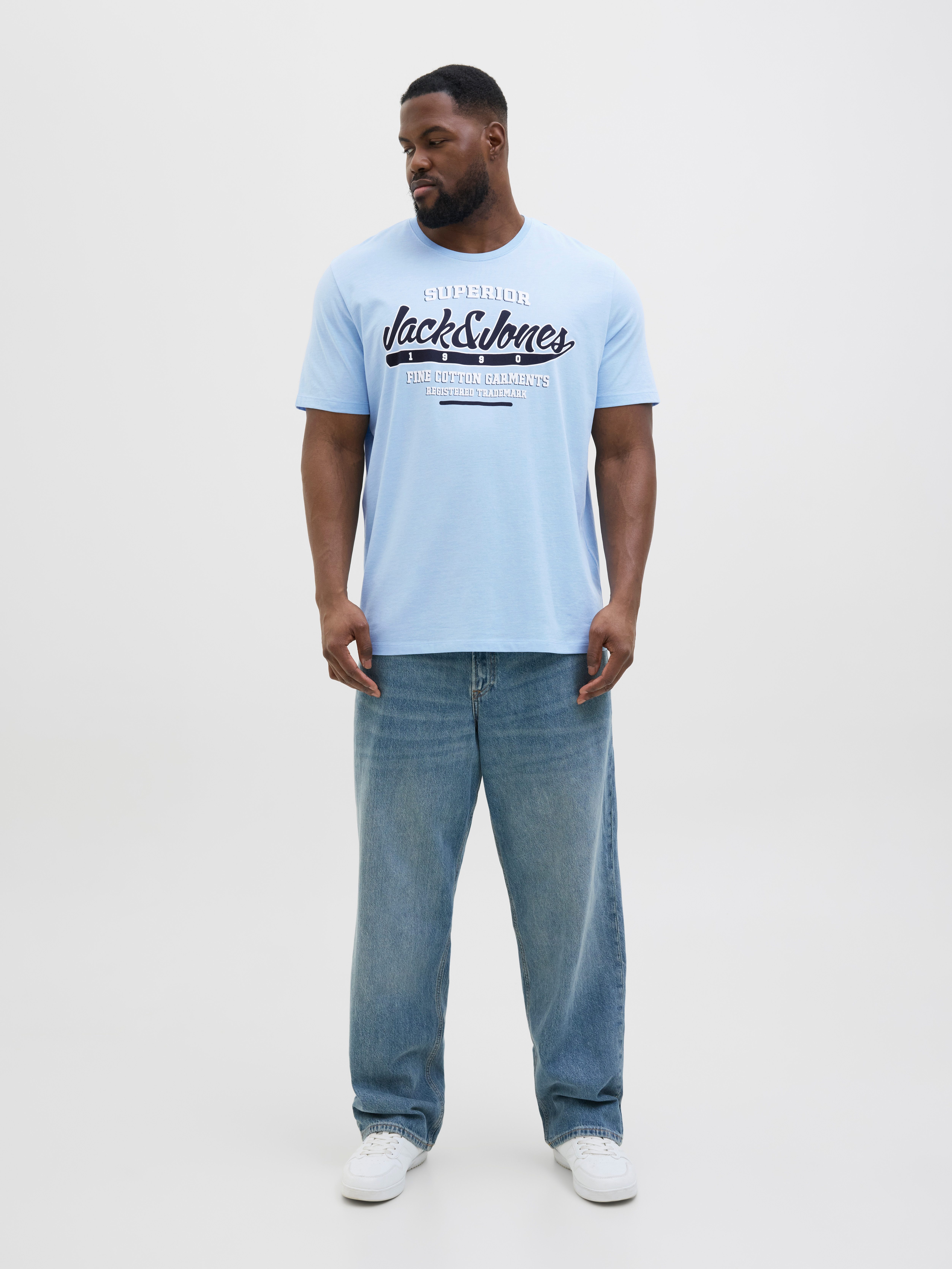 Jack & Jones PlusSize T-shirt JJELOGO TEE SS O-NECK 2 COL AW24 S PLS