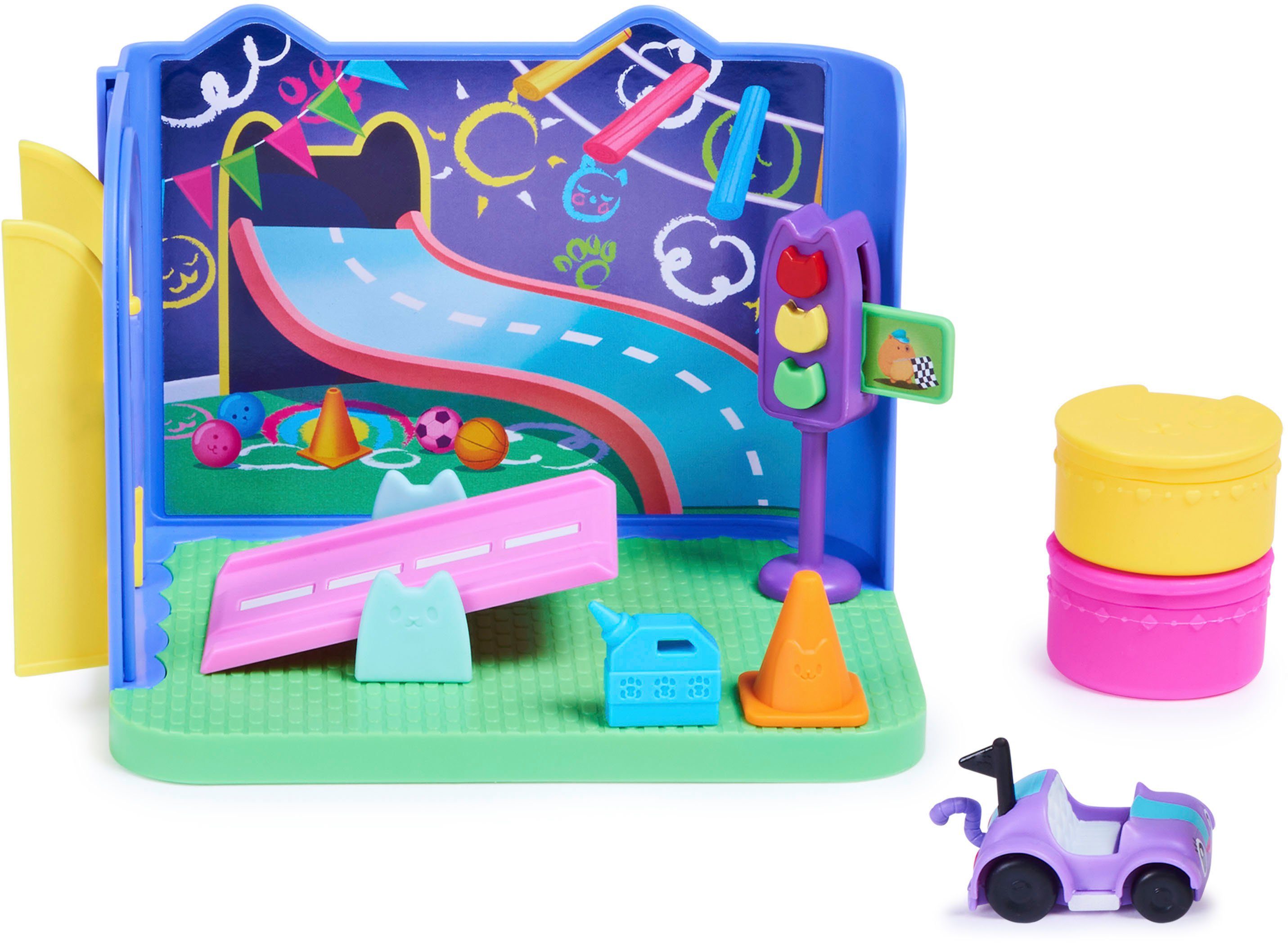 Spin Master Speelwereld Gabby's Dollhouse - Deluxe kamer - Carlita's speelkamer met Carlita auto, meubelstukken en thematische accessoires