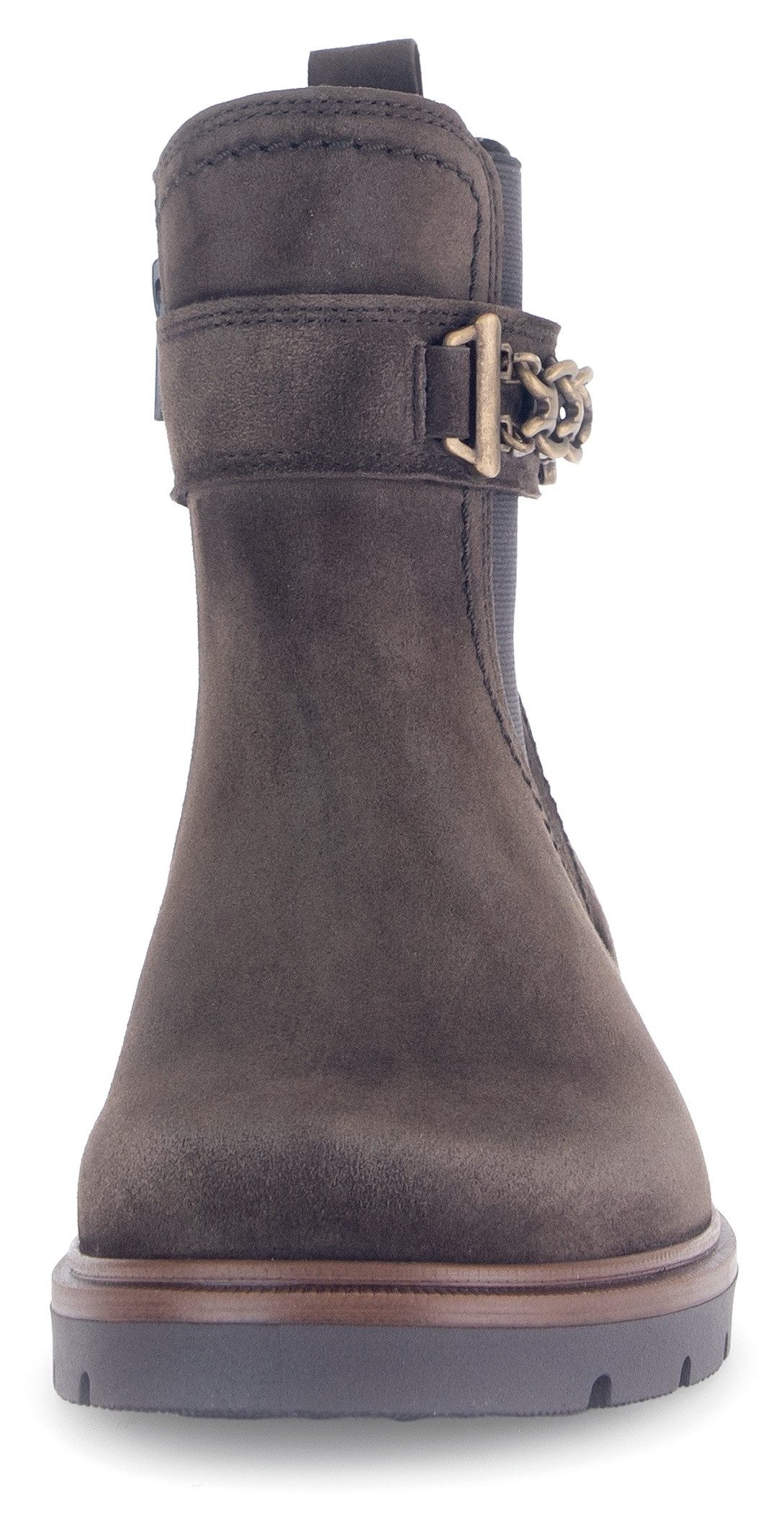Gabor Chelsea-boots blokhak, herfstmode, enkellaars met decoratieve ketting aan de schacht