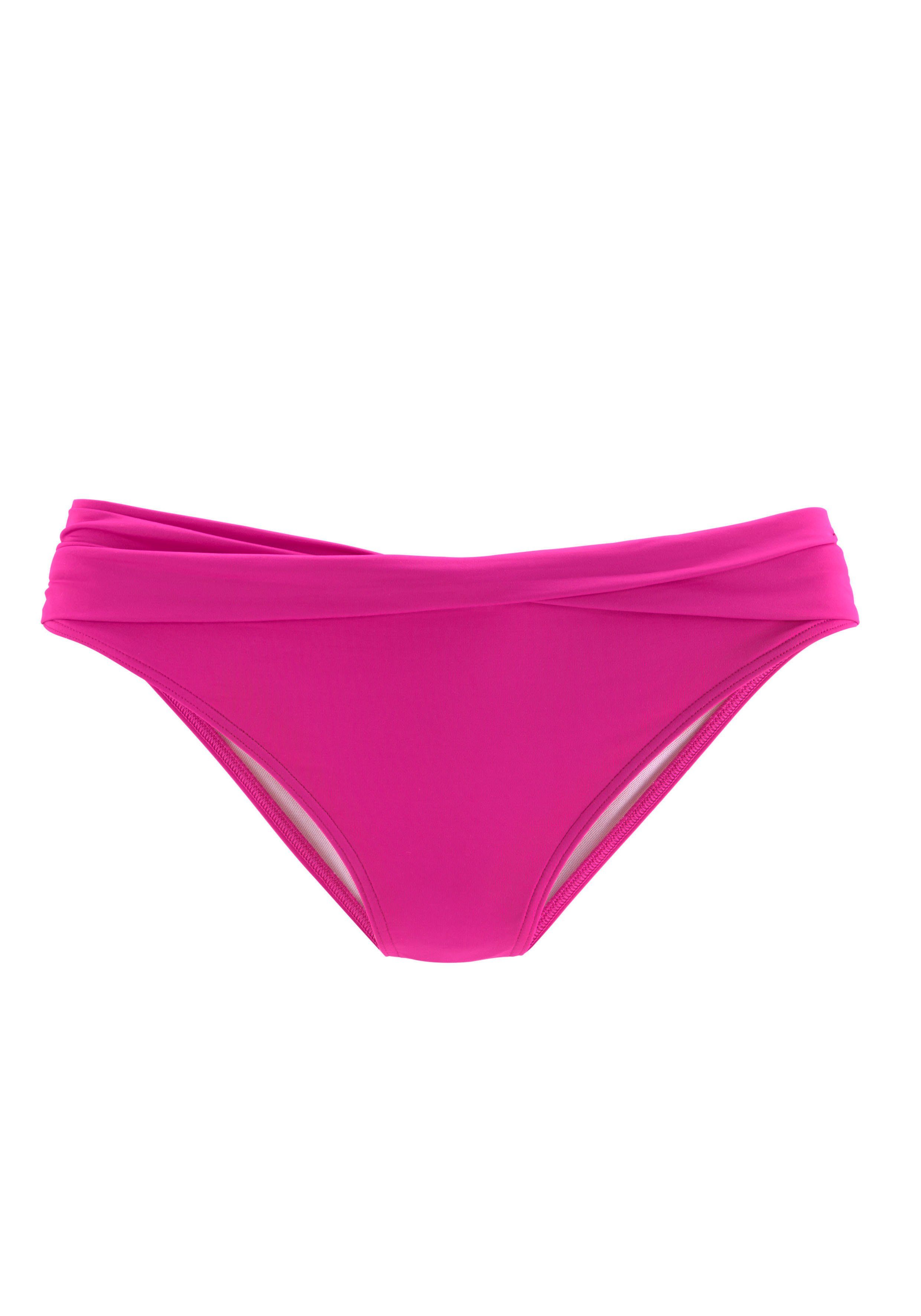 s.oliver red label beachwear bikinibroekje spain met gedraaide boord roze