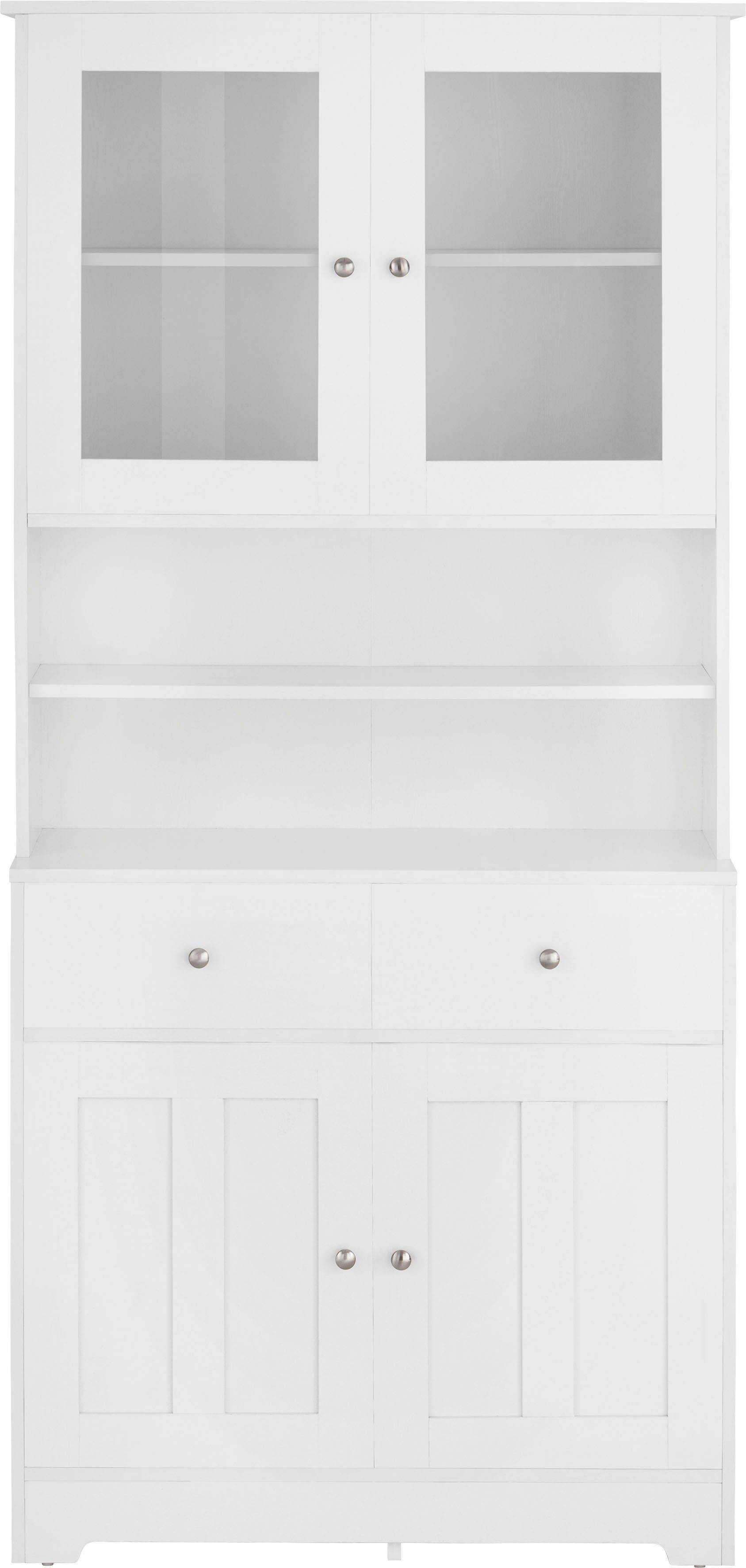 Home affaire Buffetkast Kate Breedte 88 cm, met glasdeuren en houten deuren, metalen handgrepen, hoogte 182 cm