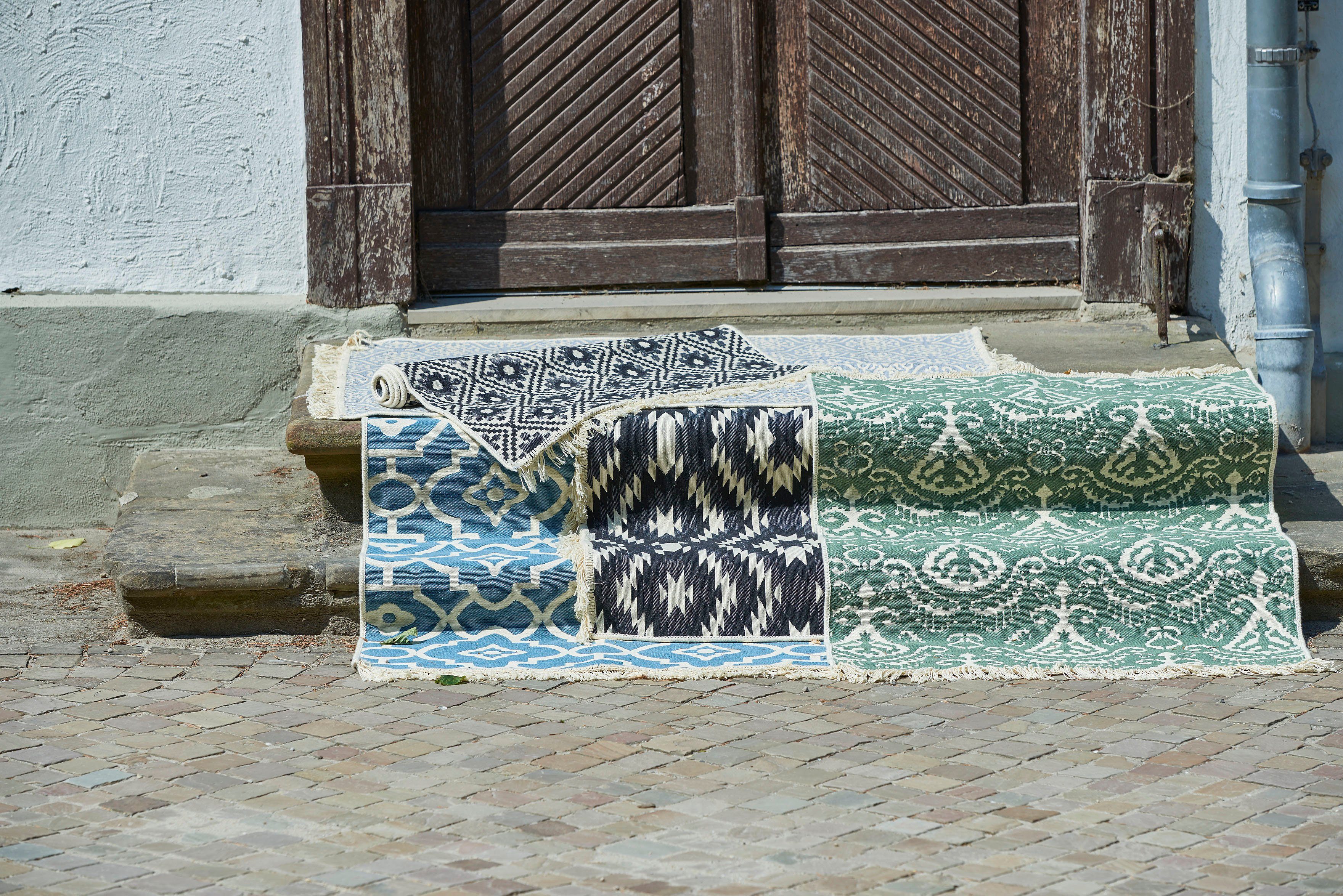 done.® Vloerkleed Nizza Vlakweefsel, modern etnisch ontwerp, met franjes, wasbaar