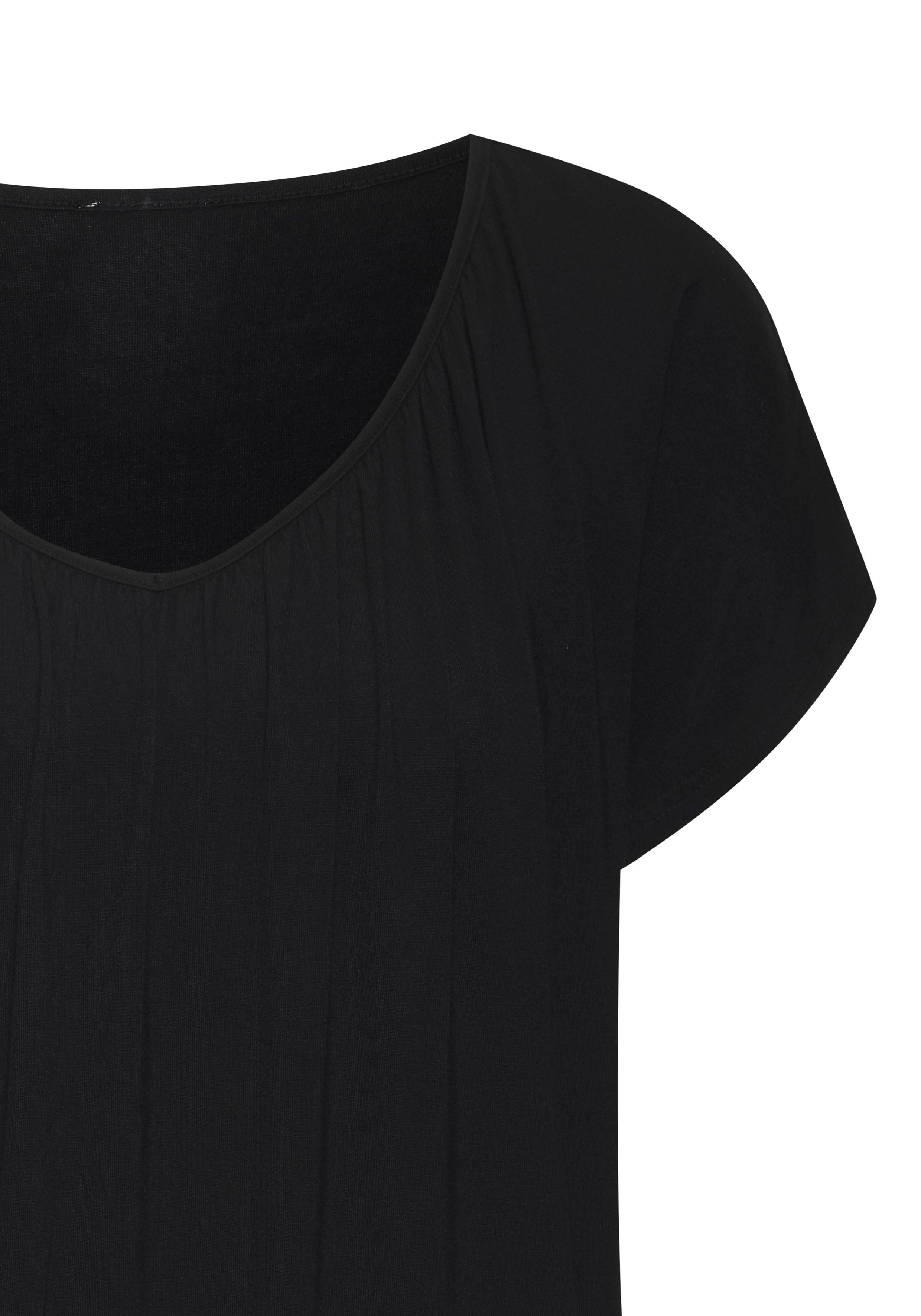 Lascana Shirt met korte mouwen met elastiek in de band (1-delig)