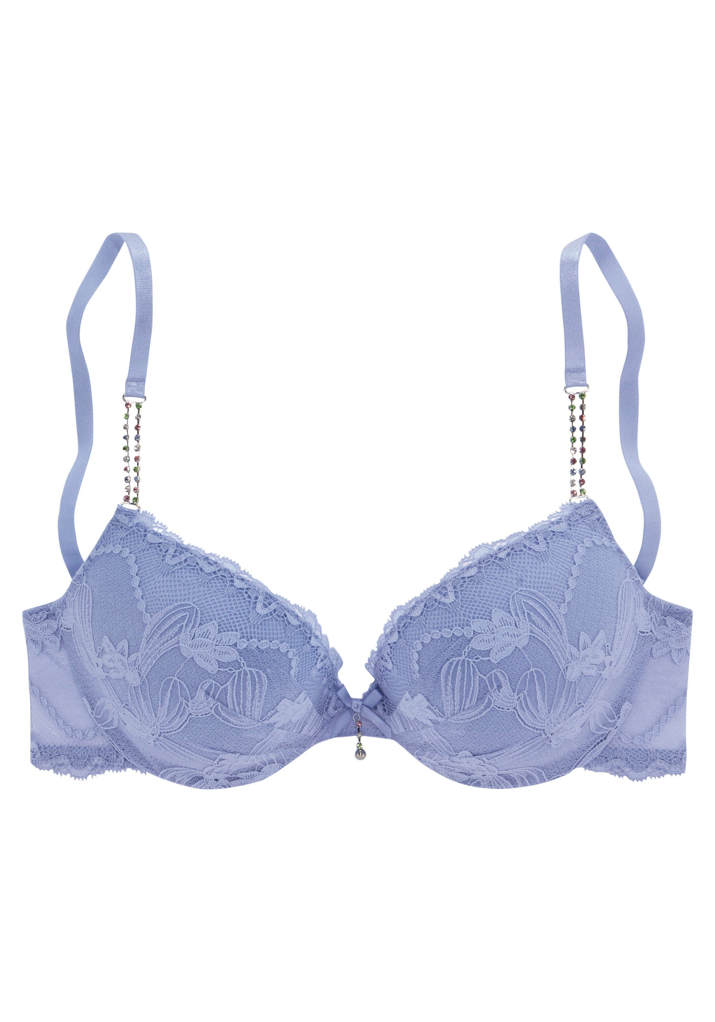Lascana Push-up-bh Dalia met elegante stras op de schouderbandjes, lingerie