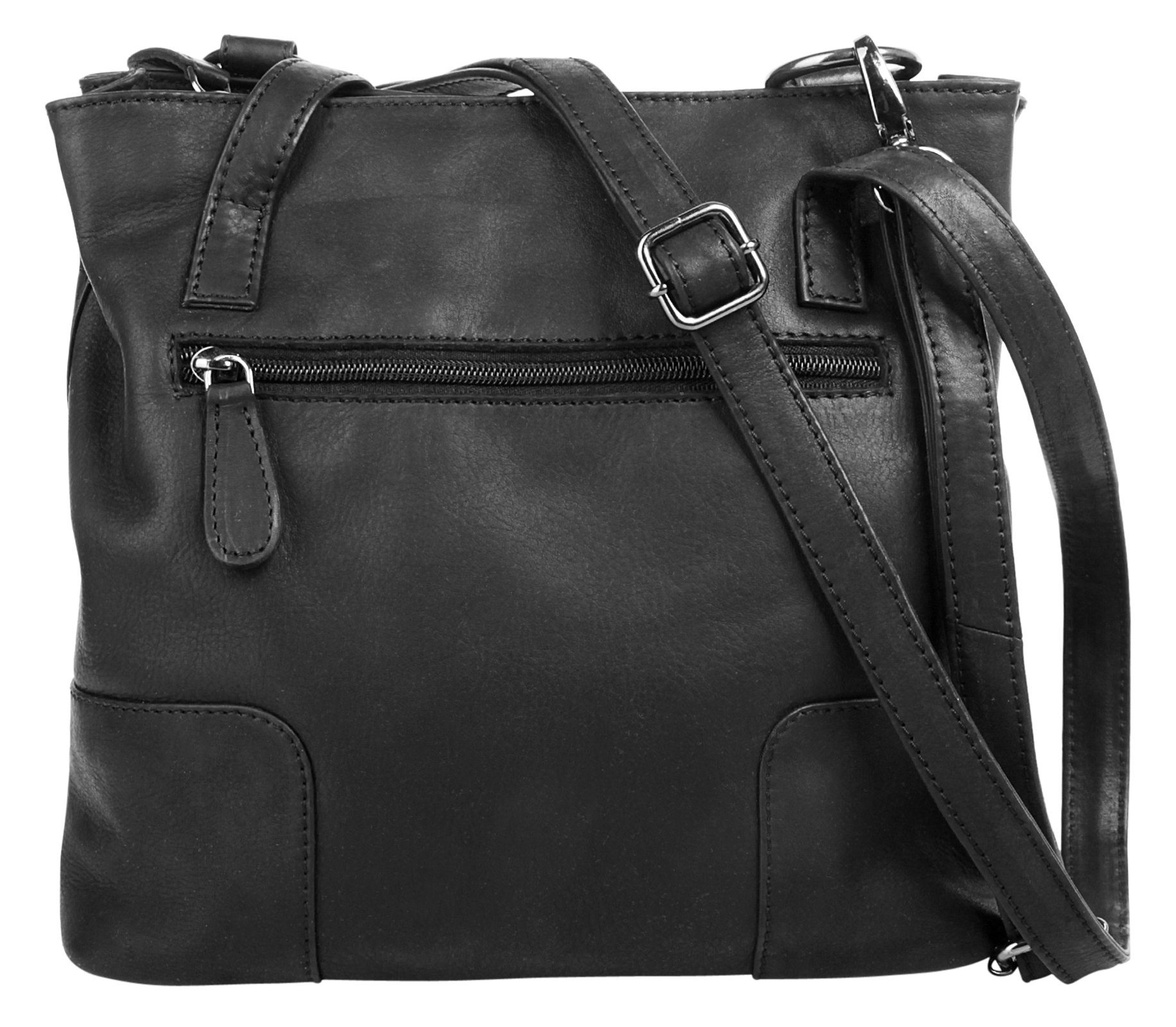 Cluty Rugzak echt leder dames rugzakken maat onesize zwart