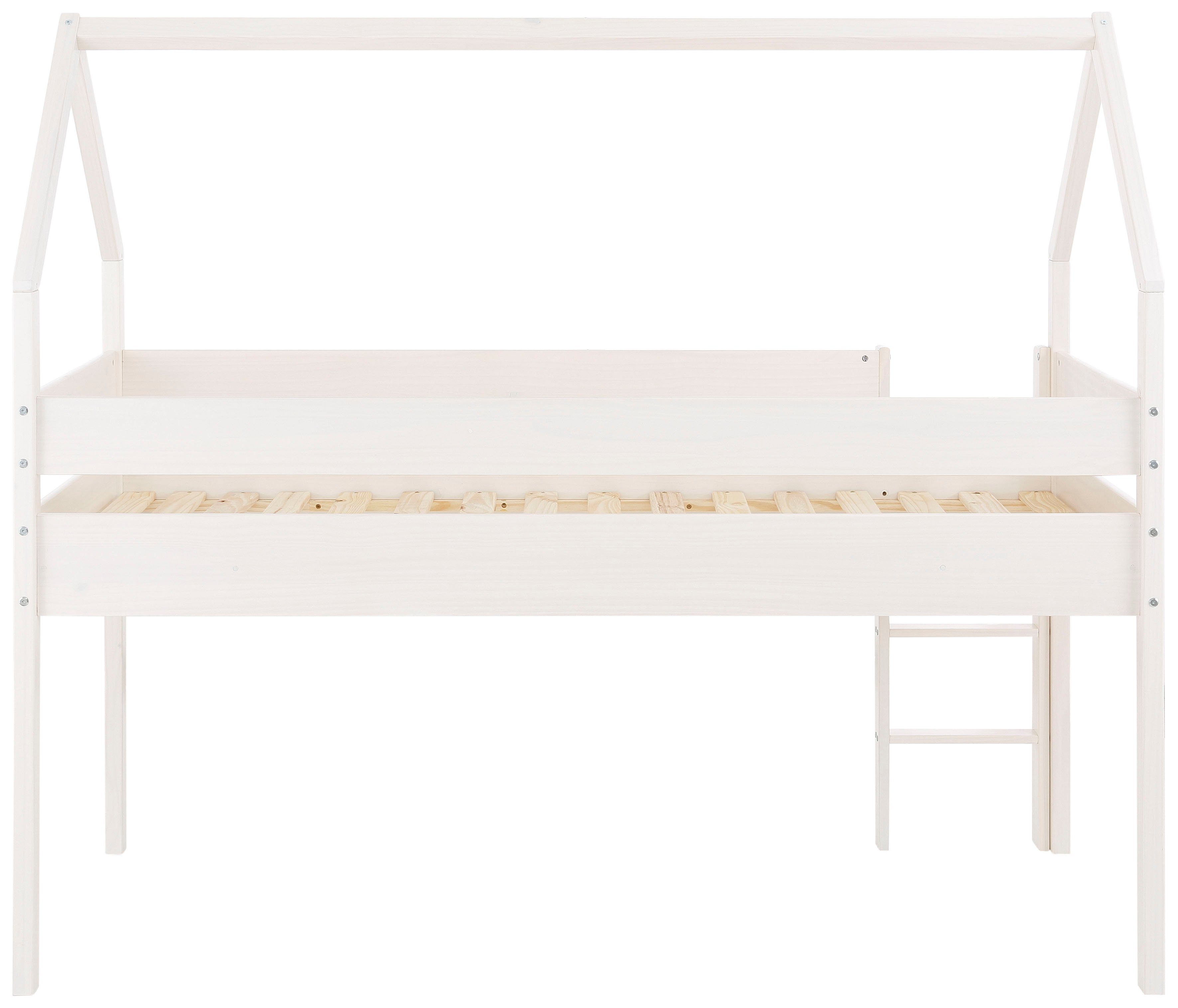 Lüttenhütt Kinderledikant Alpi van grenenhout, in een huis-look, ligoppervlak 90x200 cm