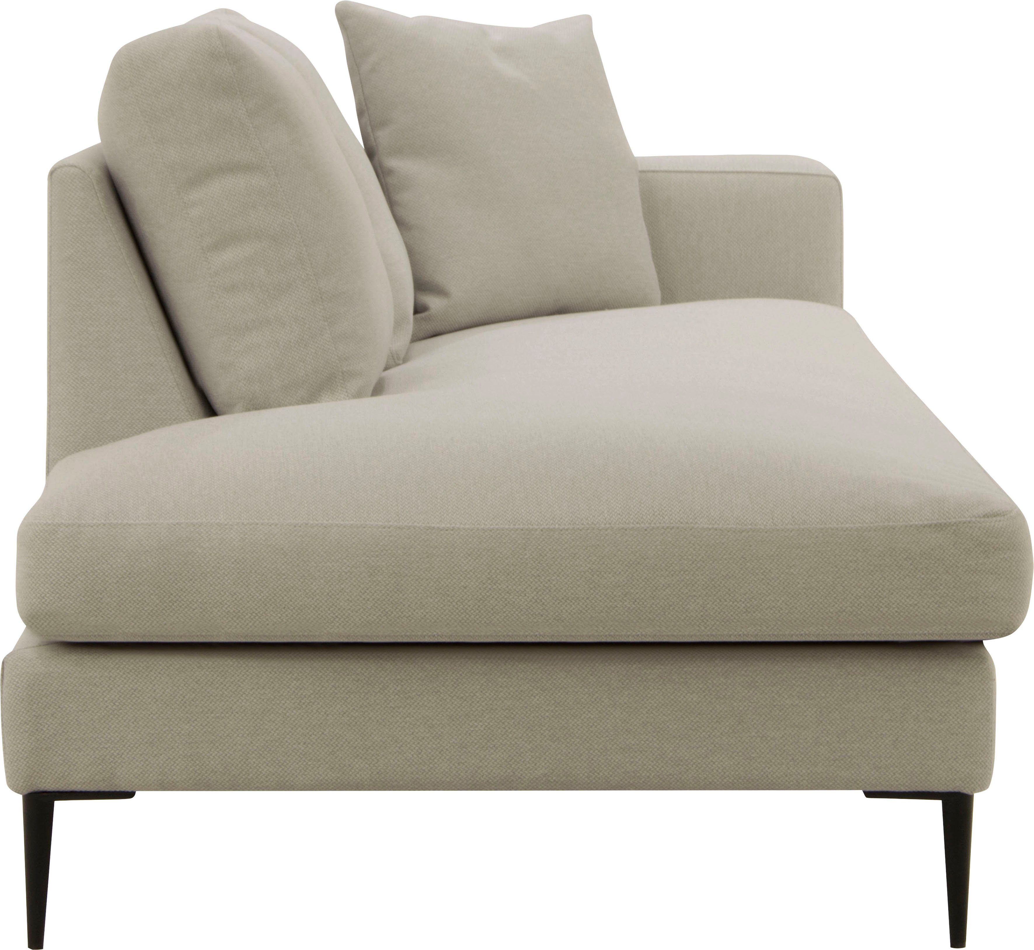 Leonique Récamier Cozy chaise longue, afmetingen B/D/H: 195/97/80 cm met los kussen en metalen poten, armleuning naar keuze links of rechts