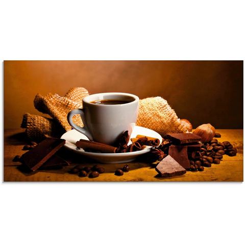 Artland print op glas Kaffeetasse Zimtstange Nüsse Schokolade