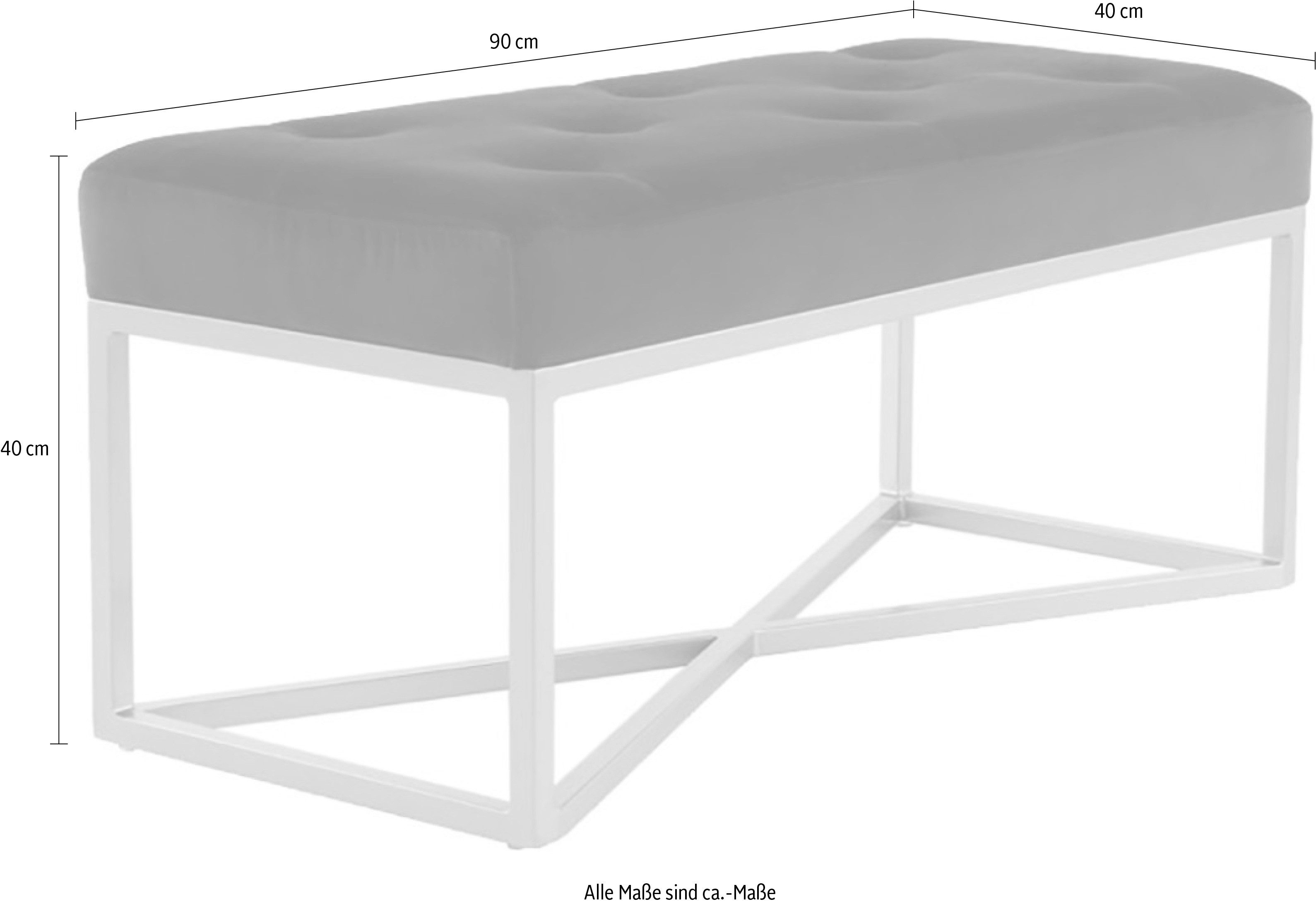 Kayoom Zitbank Diaz 125, Elegante uitstraling door goudkleurig frame, biedt meerdere zitplaatsen (1 stuk)