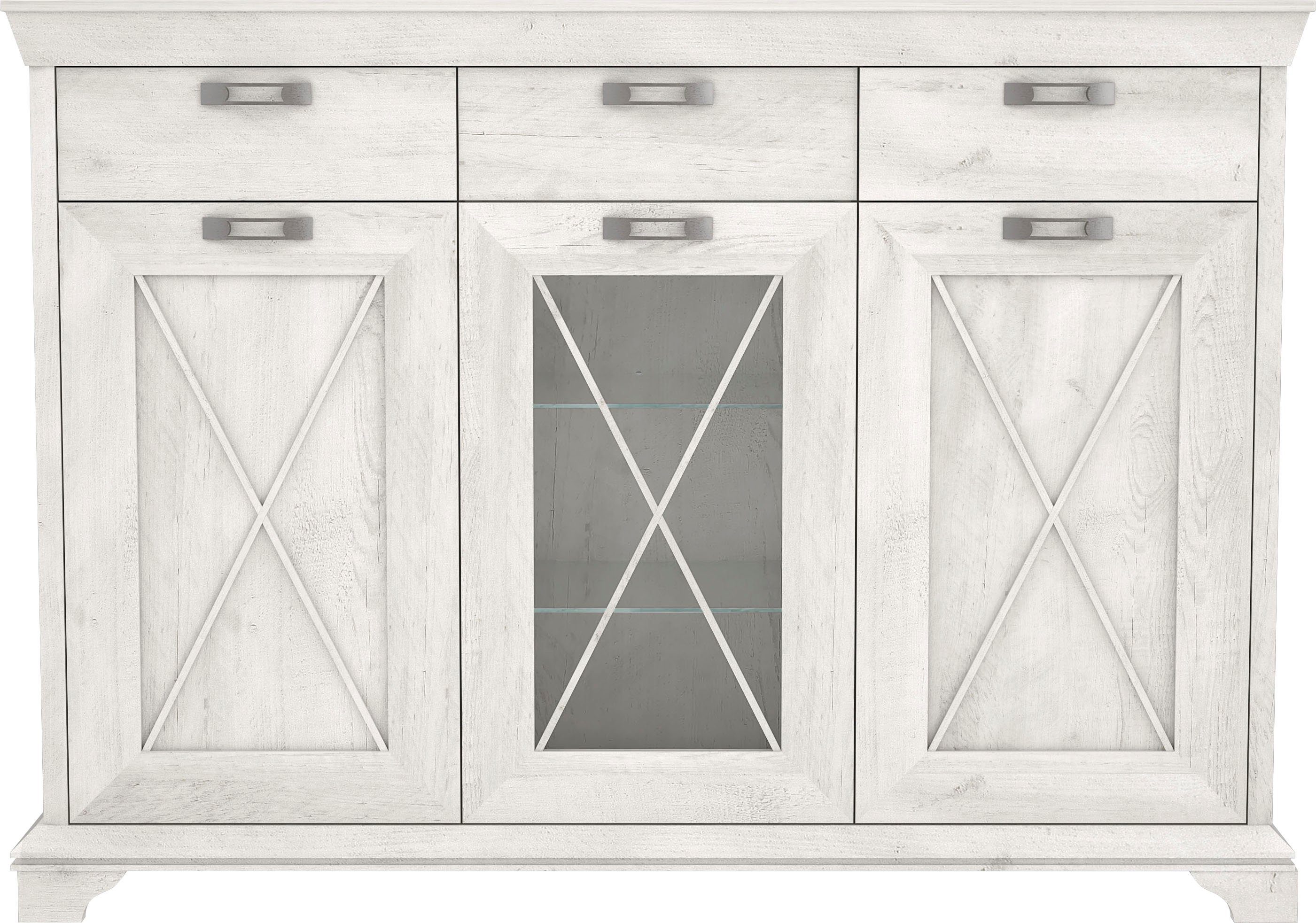 FORTE Dressoir Kashmir Breedte 177 cm dressoirs wit