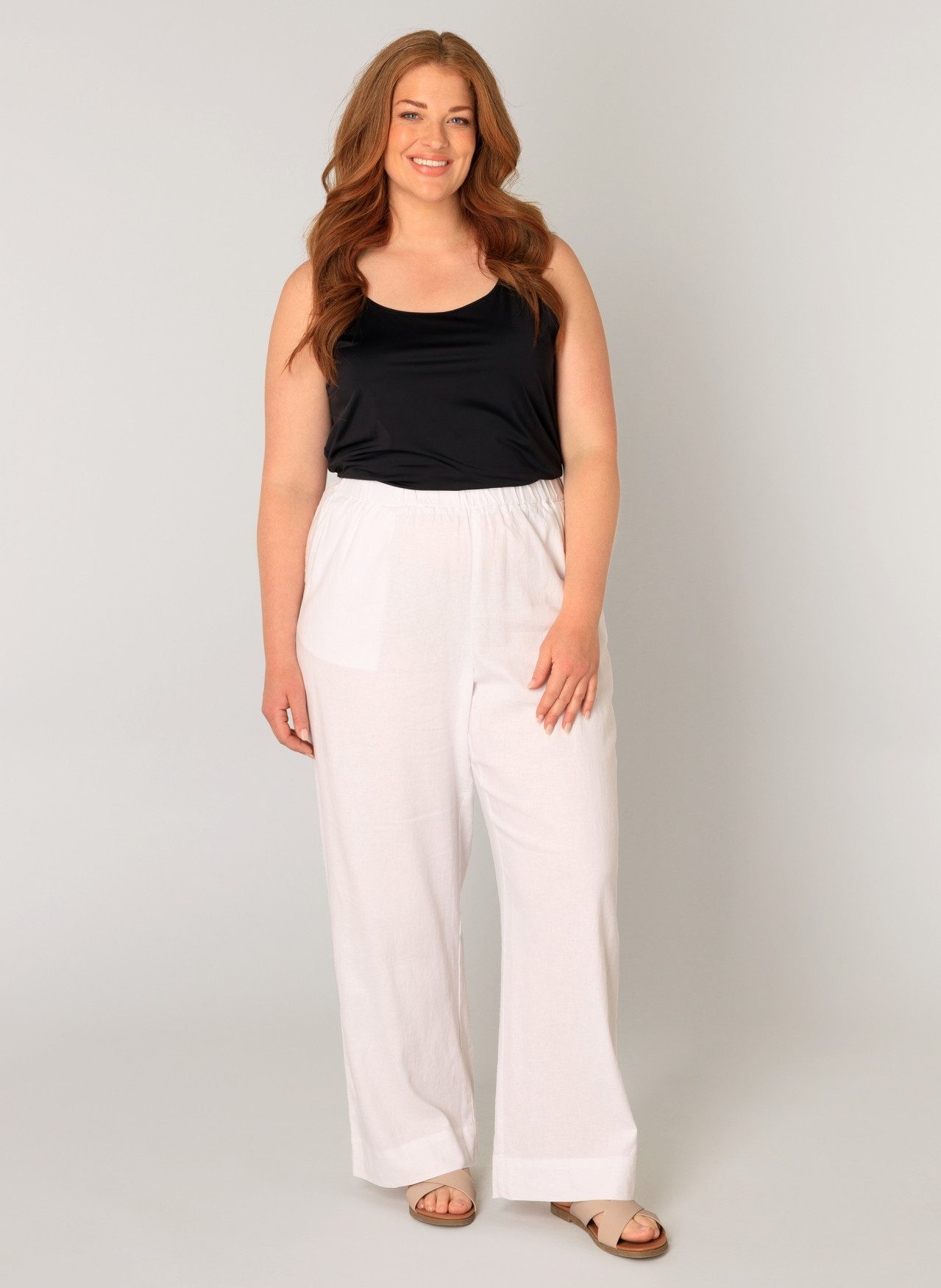 Base Level Curvy Linnen broek Yula