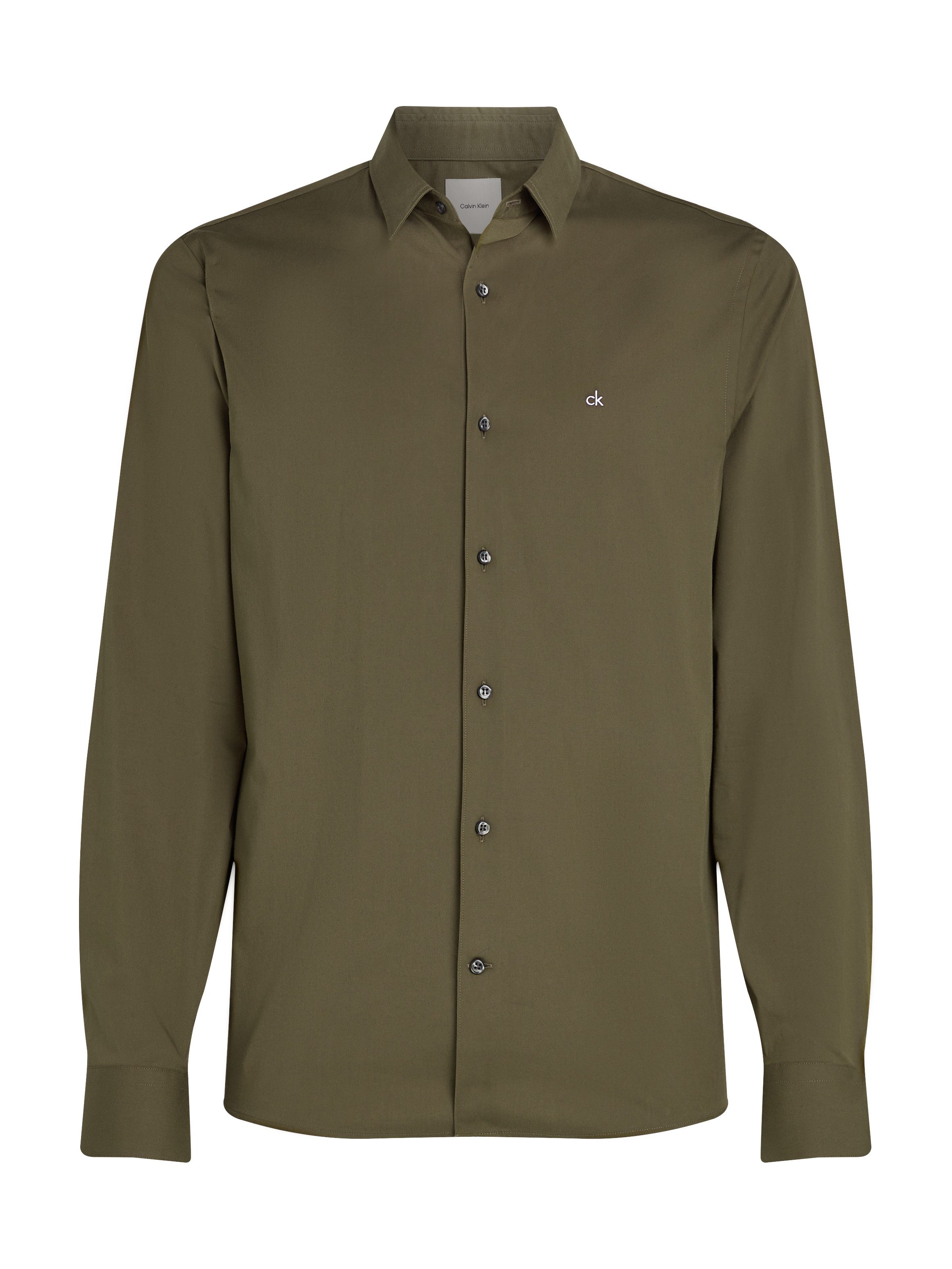 Calvin Klein Businessoverhemd STRETCH POPLIN SLIM SHIRT met calvin klein-logo op de borst