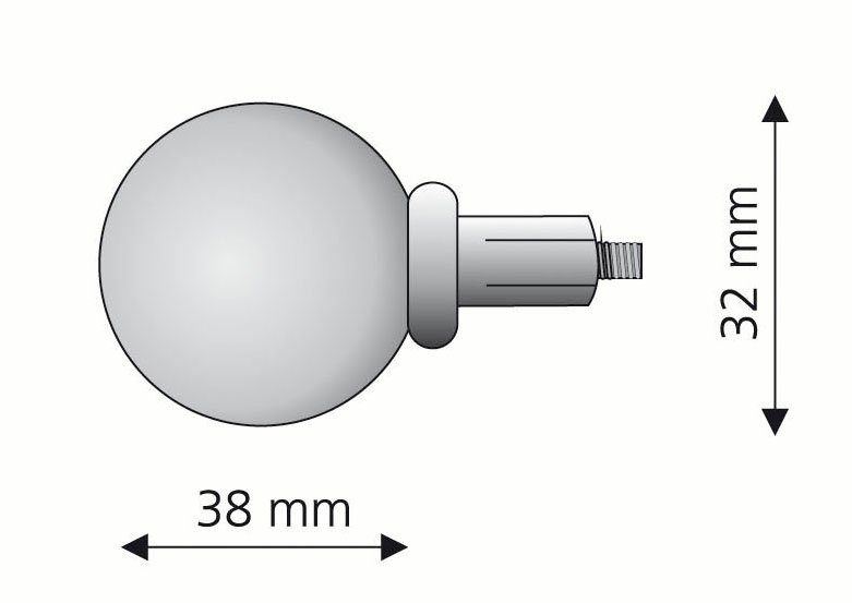 Liedeco Eindstuk voor gordijnroede Eindstuk, eindknop bol "Esperanca" voor 16 mm stangen (2 stuks)