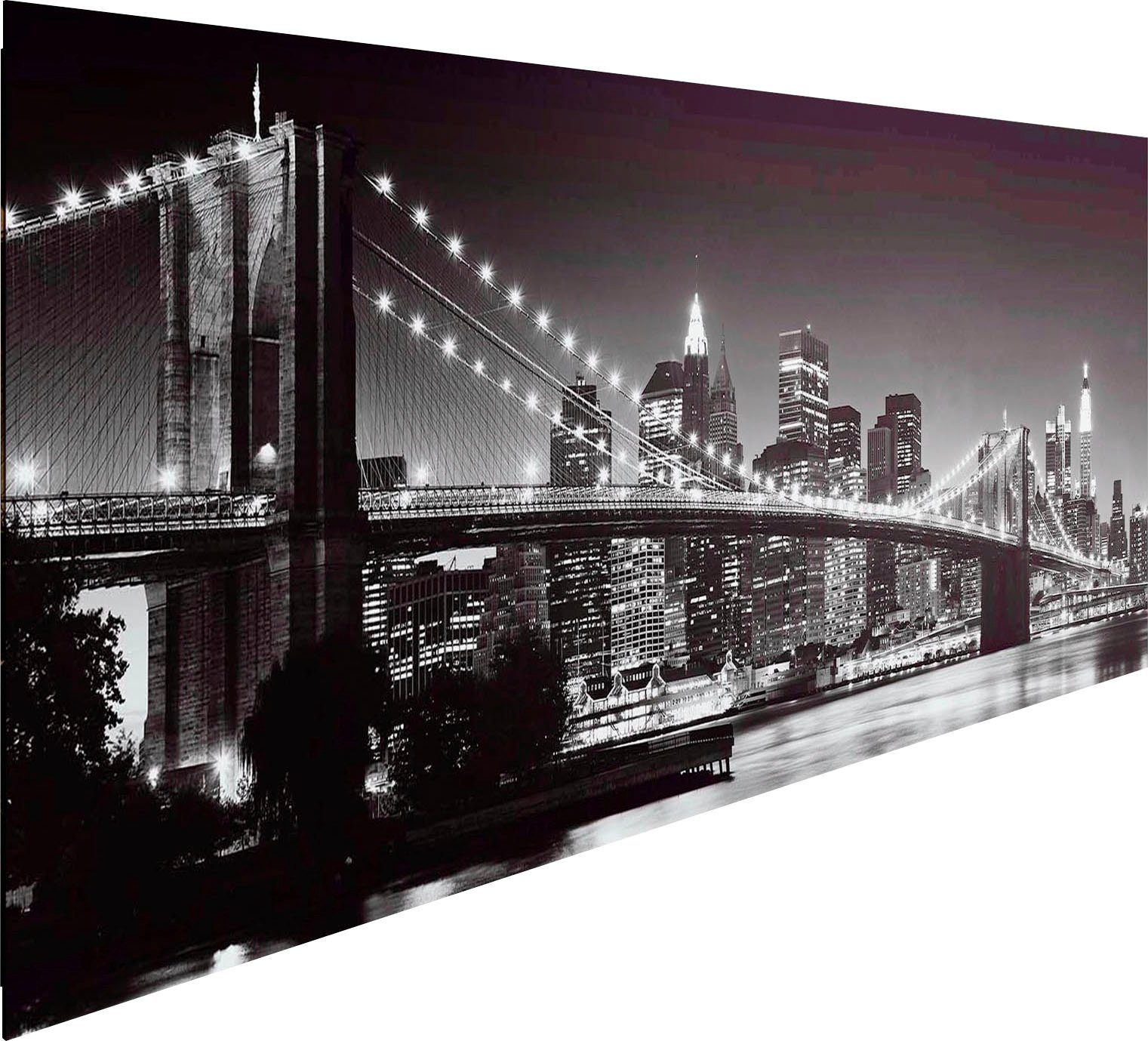 Reinders! Artprint op hout Decoratief paneel 52x156 New York - brooklyn bridge