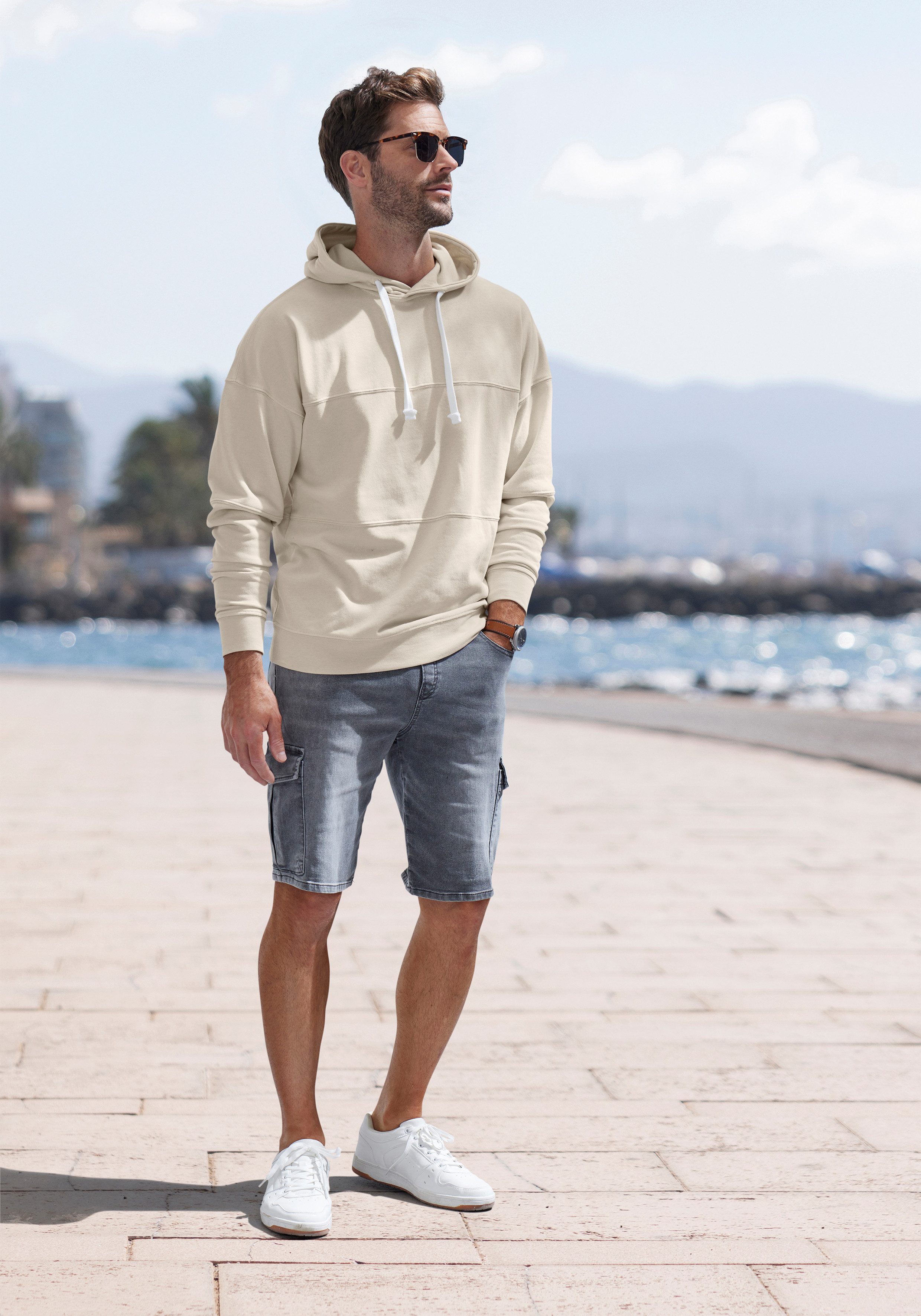 H.I.S Hoodie Langarm sweater met capuchon, van katoenmix