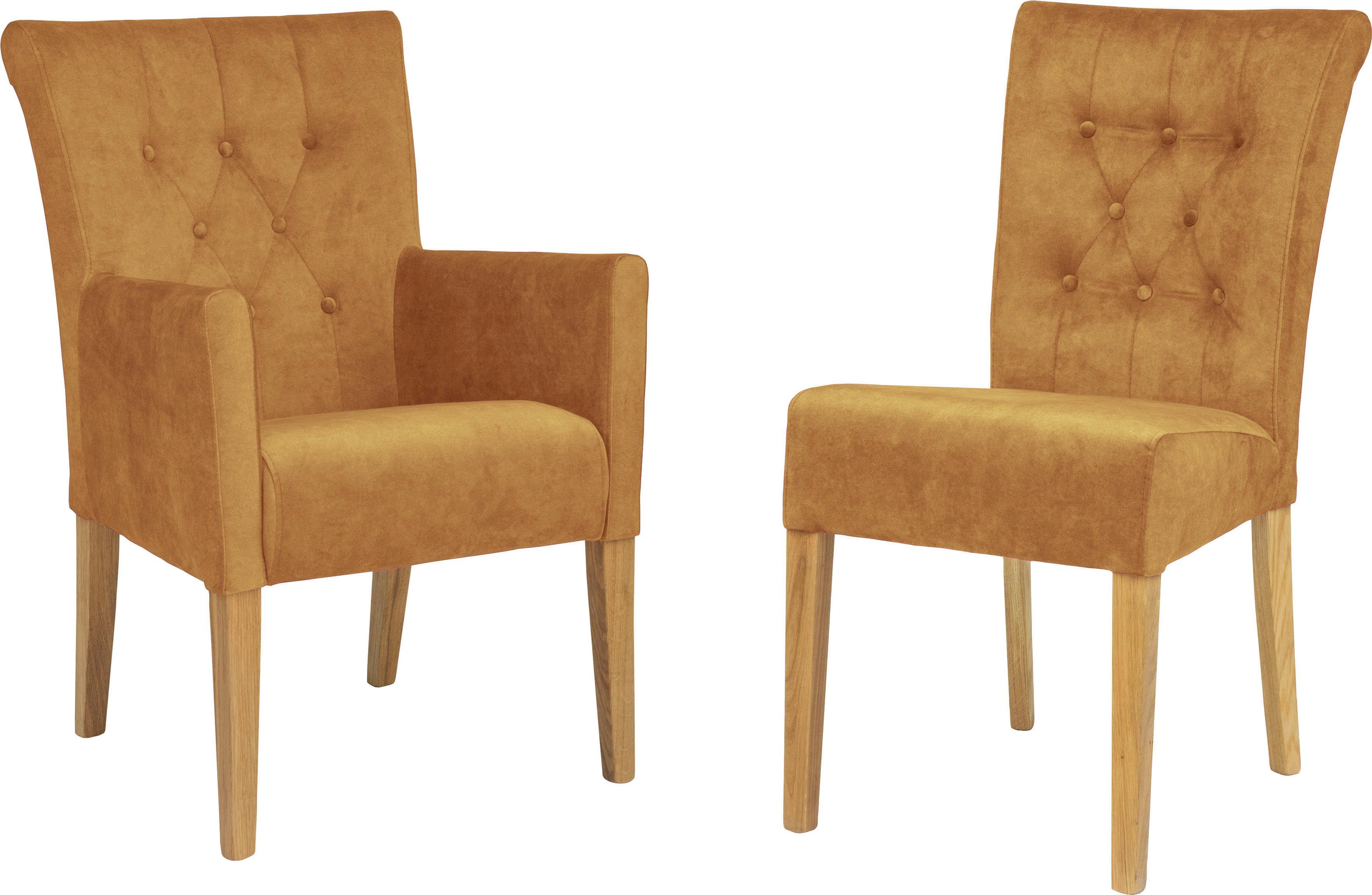 Home affaire Stoel Queen Eetkamerstoel met capitonnage, set van 2, 4 of 6