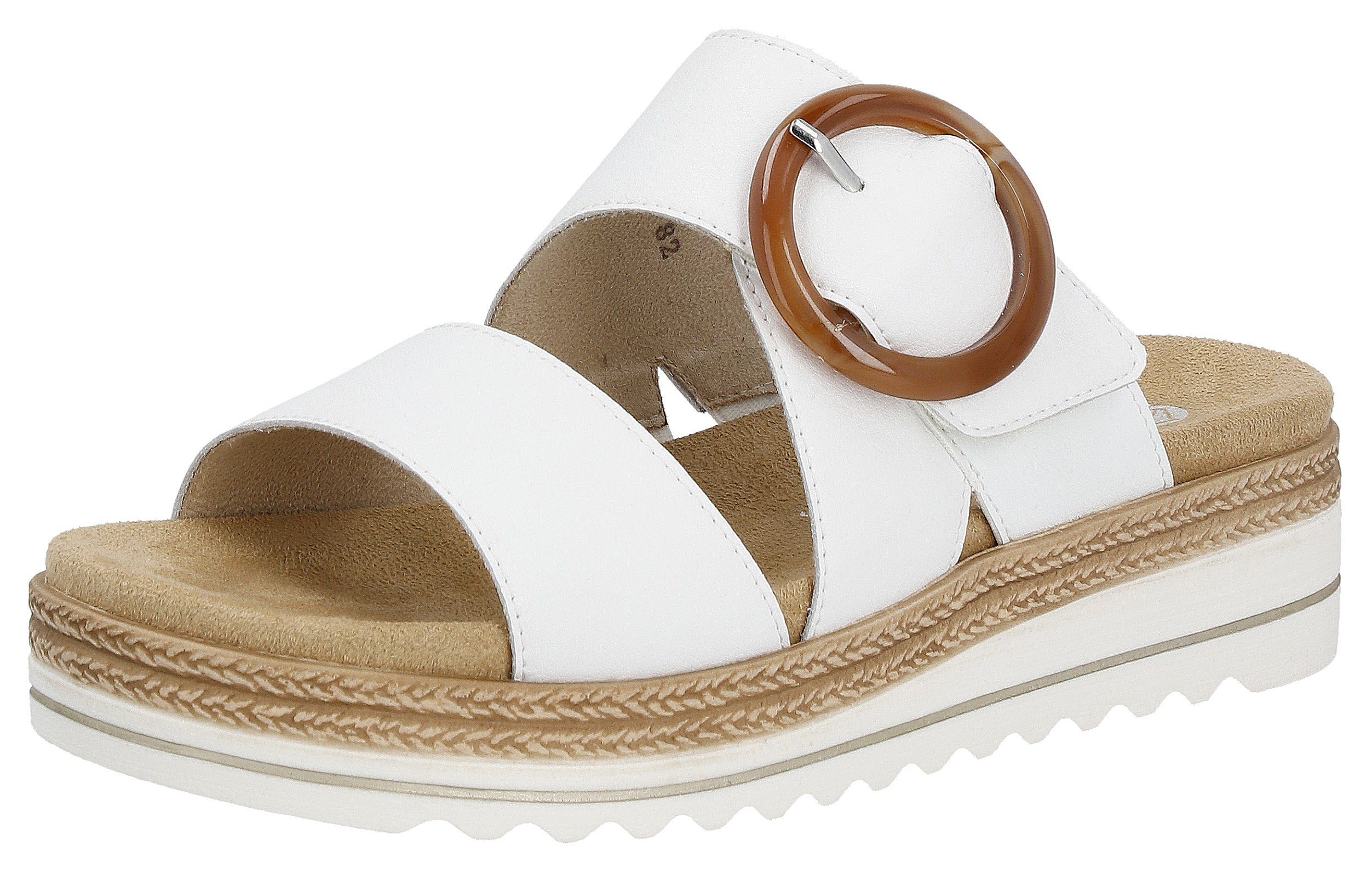 Remonte Slippers , sleehak, zomerschoen, pantoffels met decoratieve gesp