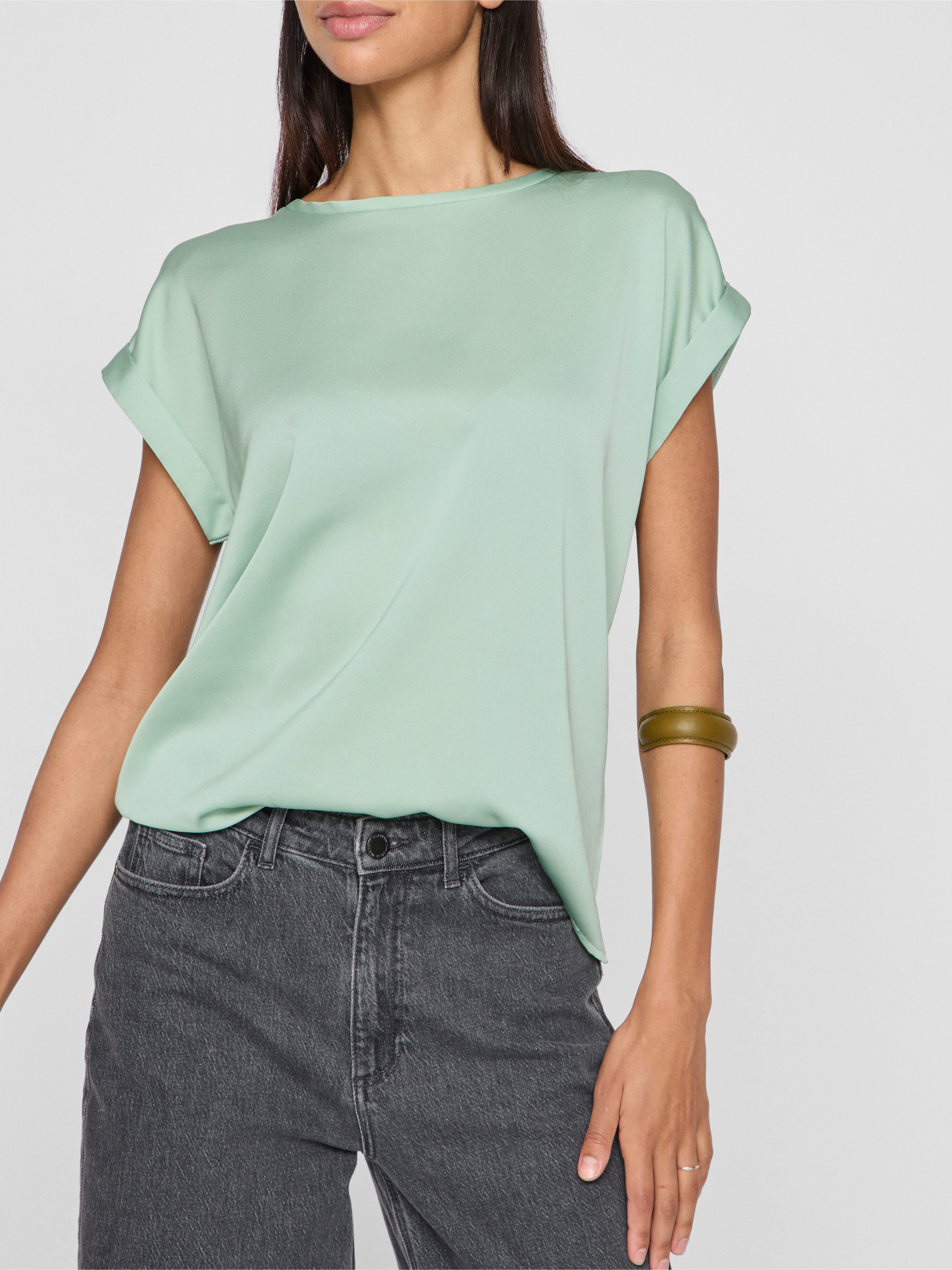 Vila Shirt met korte mouwen VIELLETTE S/S SATIN TOP - NOOS