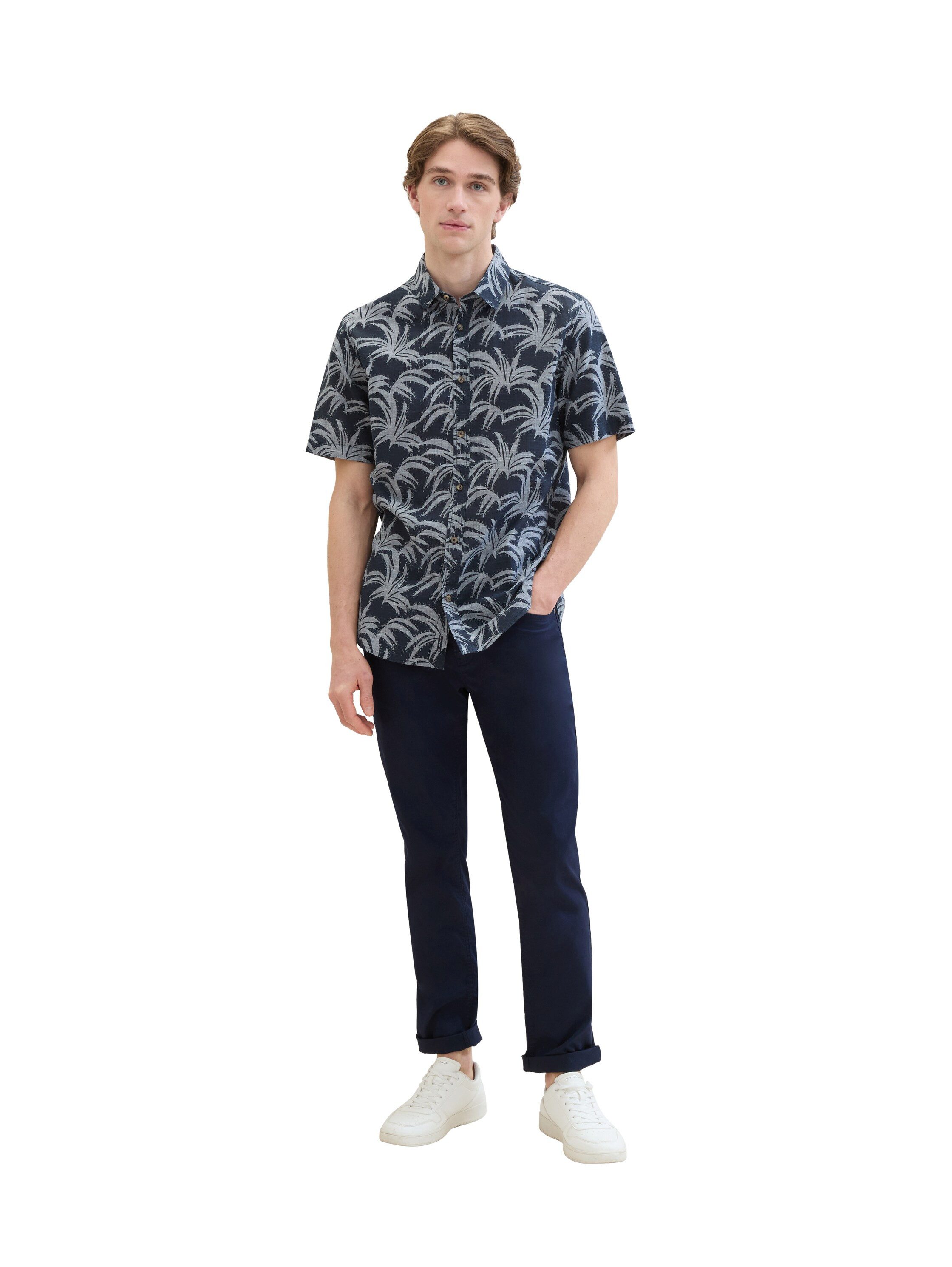 Tom Tailor Five-pocketsbroek met merk-badge op de achterkant