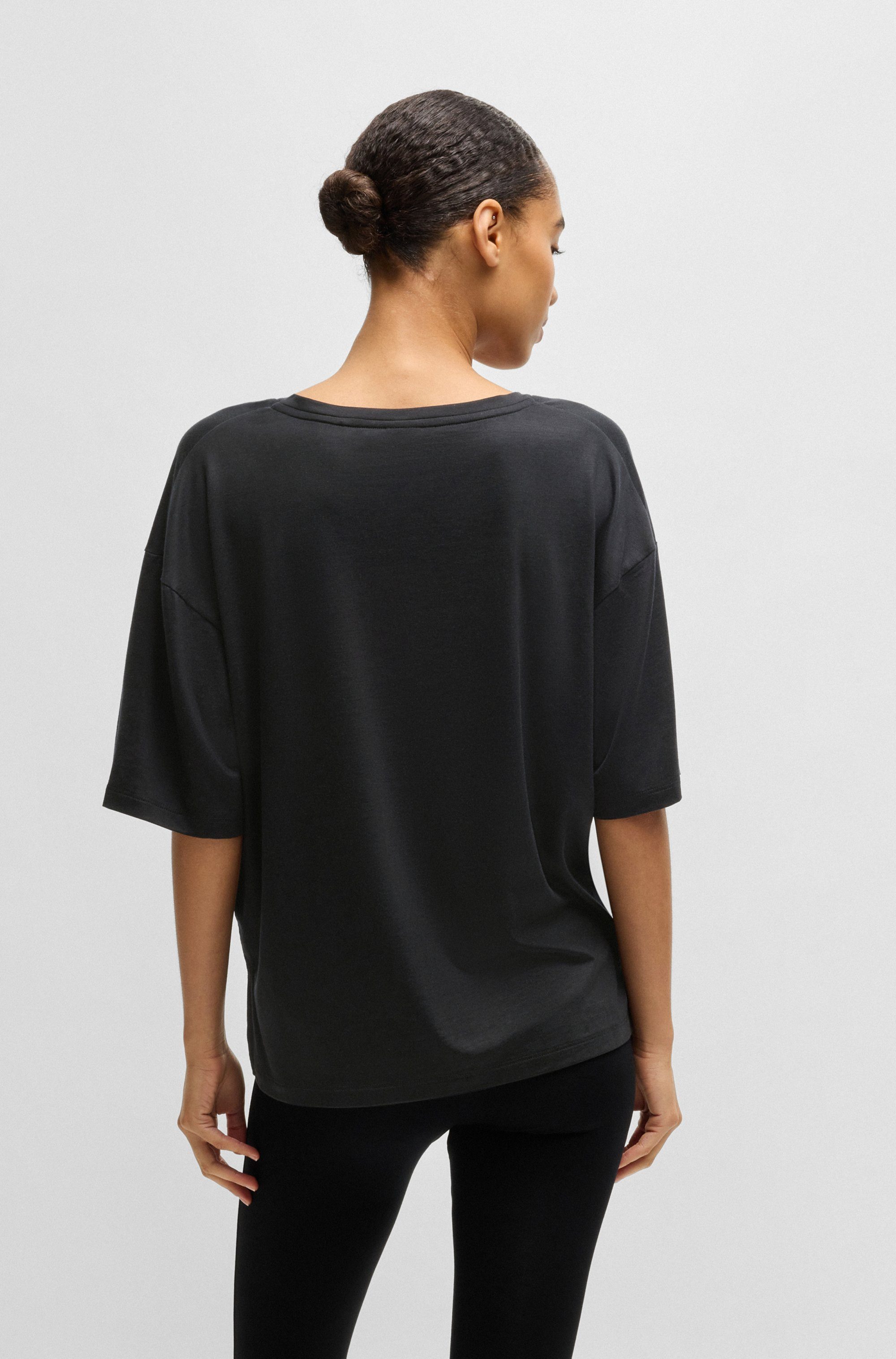 BOSS Shirt met V-hals CP Stripe_T-Shirt met ton-sur-tonlogo