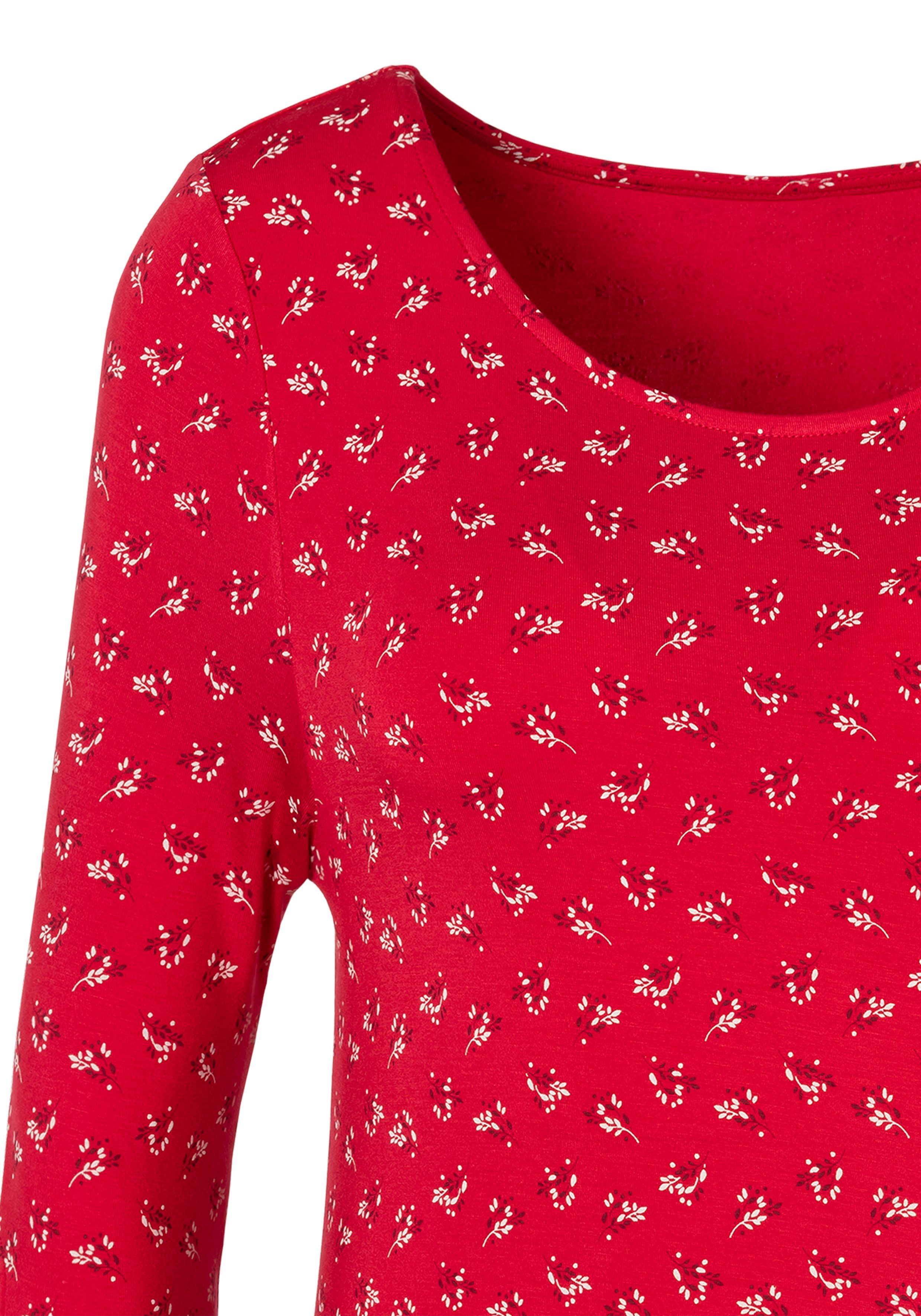 Lascana Shirt met 3/4 mouwen Met kleine cut-out onder aan de mouwen (Set van 2)