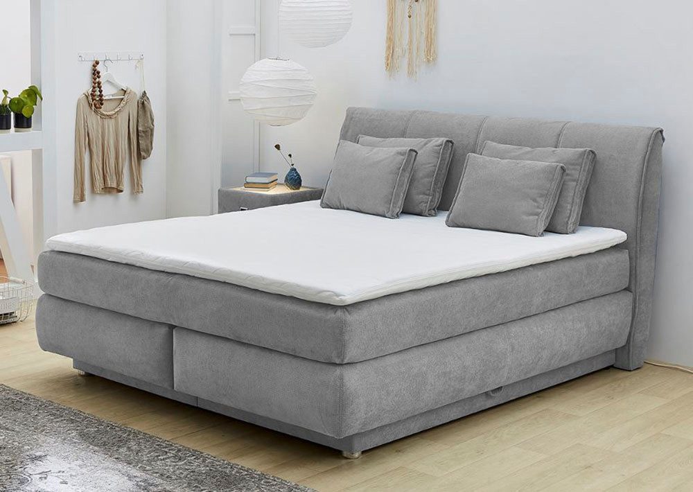 Jockenhöfer Gruppe Boxspring "Carla", OTTO's keuze! Best verkoper, met opbergruimte en koudschuim-topper boxsprings grijs