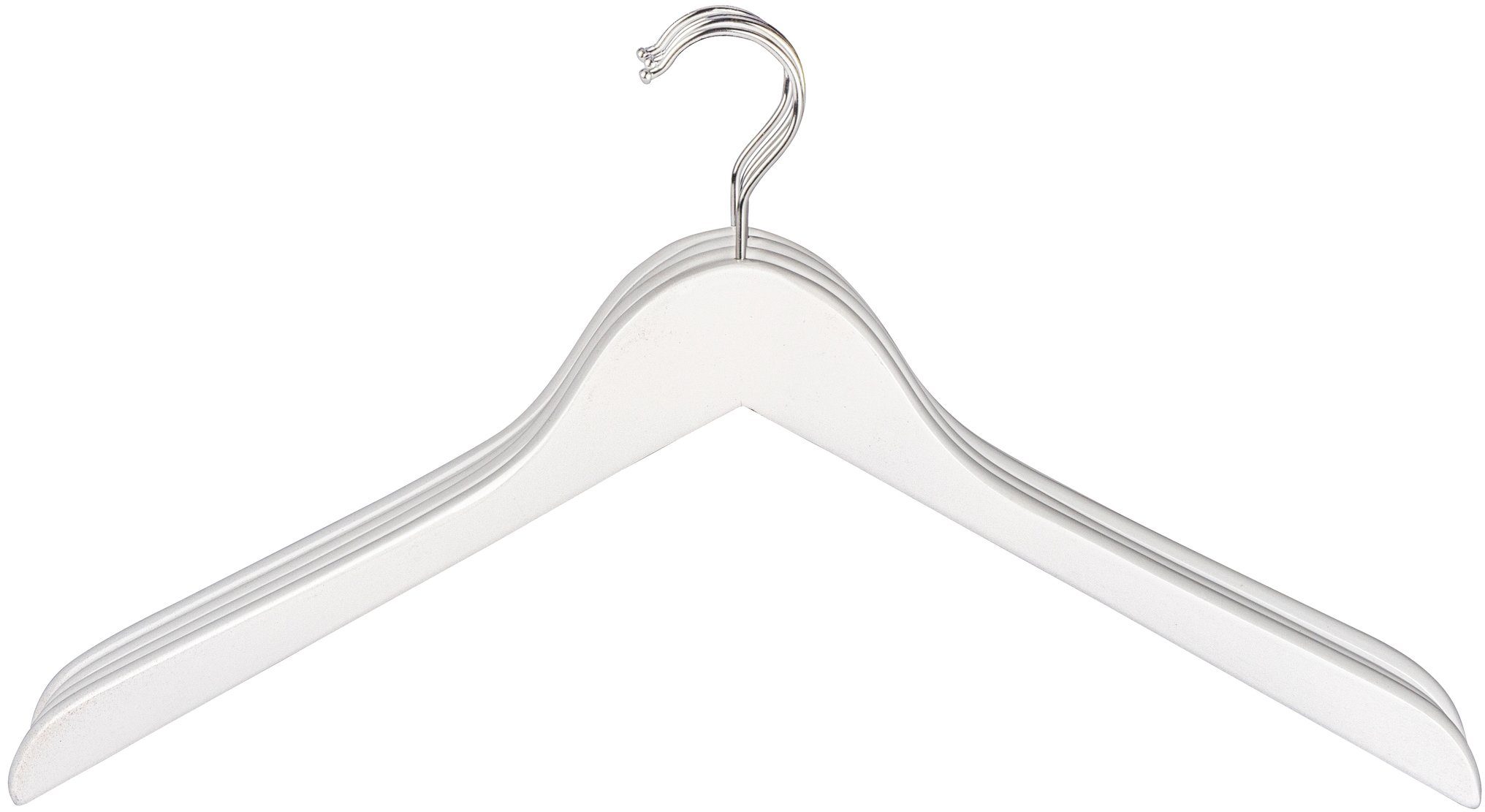 WENKO Kleerhanger Blanca wit-gelakt hout, 44 cm (set, 12-delig)
