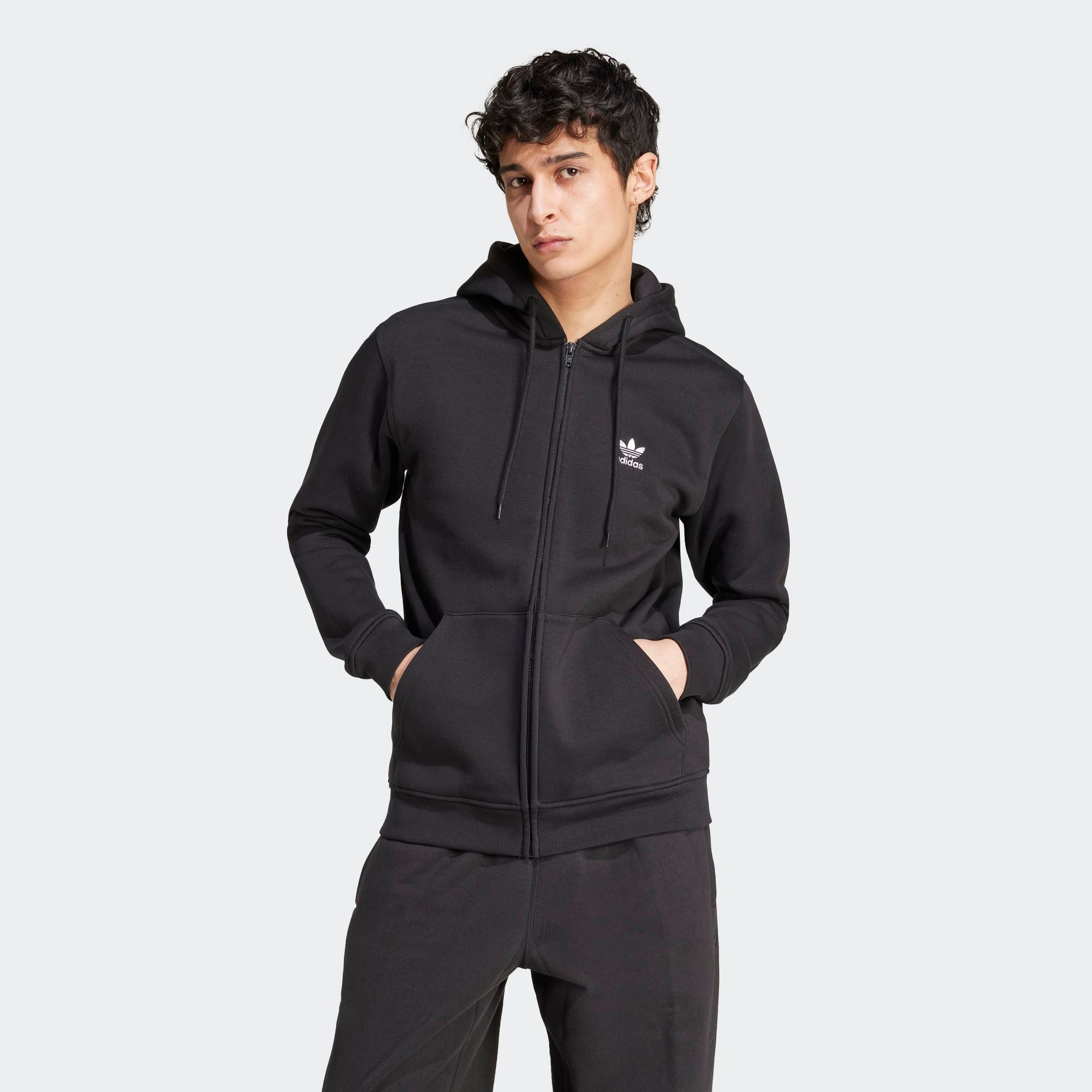 adidas Originals Hoodie ESS FZ HD Full zip hoodie, capuchonpullover, capuchonjack met rits heren hoodies maat M zwart