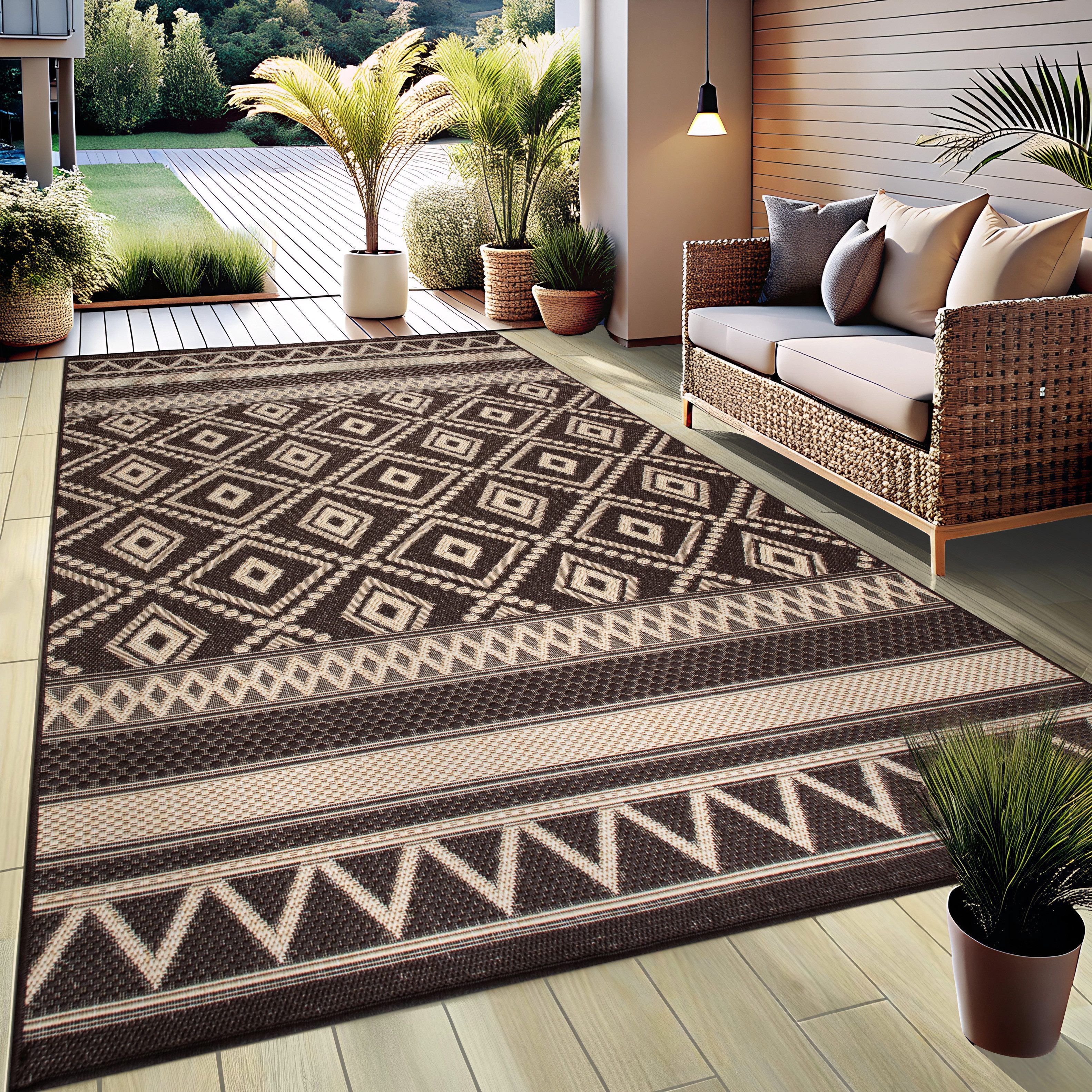 my home Vloerkleed Toronto is ook als loper verkrijgbaar Geschikt voor binnen en buiten, sisal-look, weerbestendig & uv-bestendig, boho
