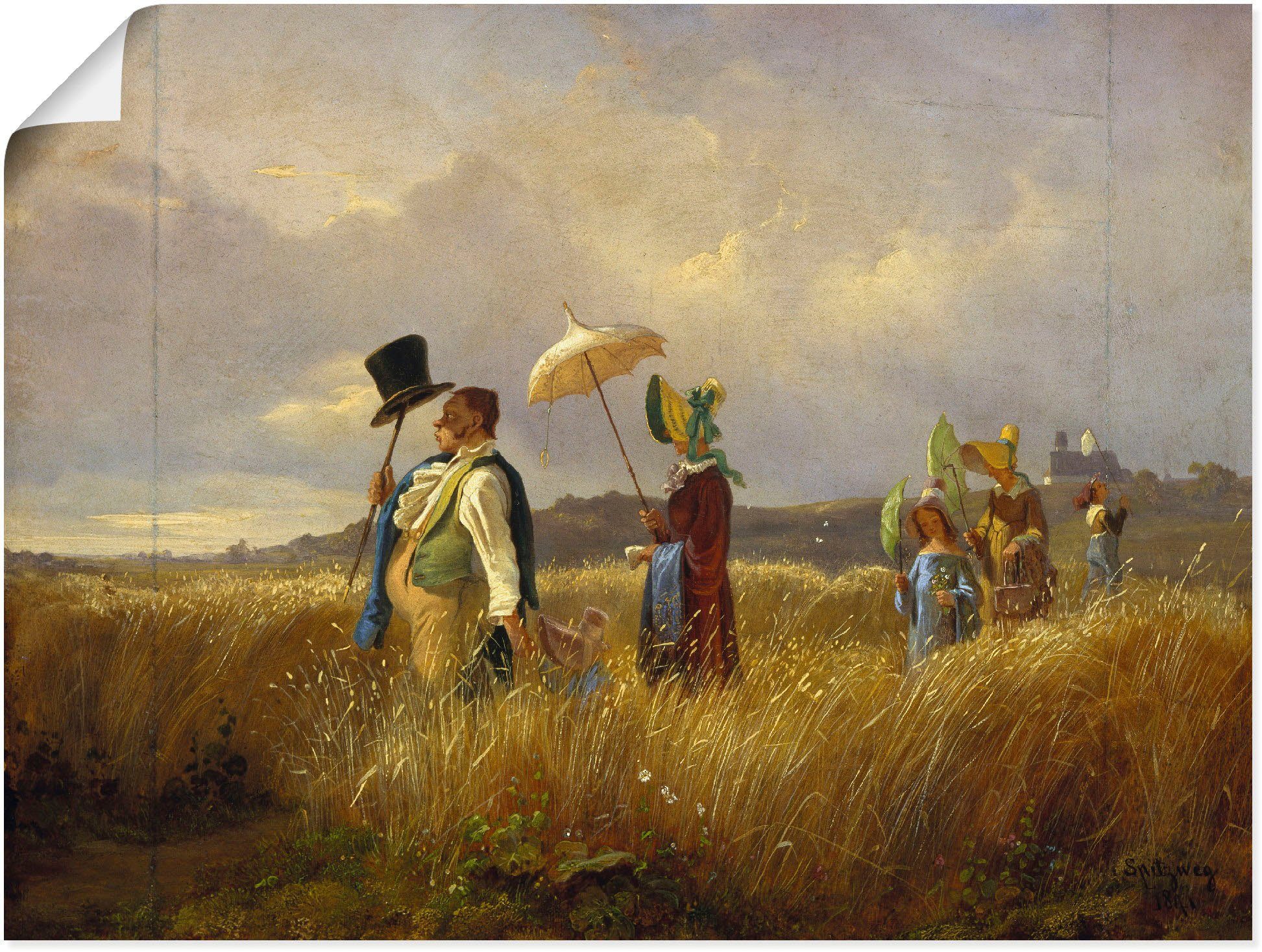 Artland Artprint De zondagwandeling. 1841 als artprint op linnen, poster in verschillende formaten maten