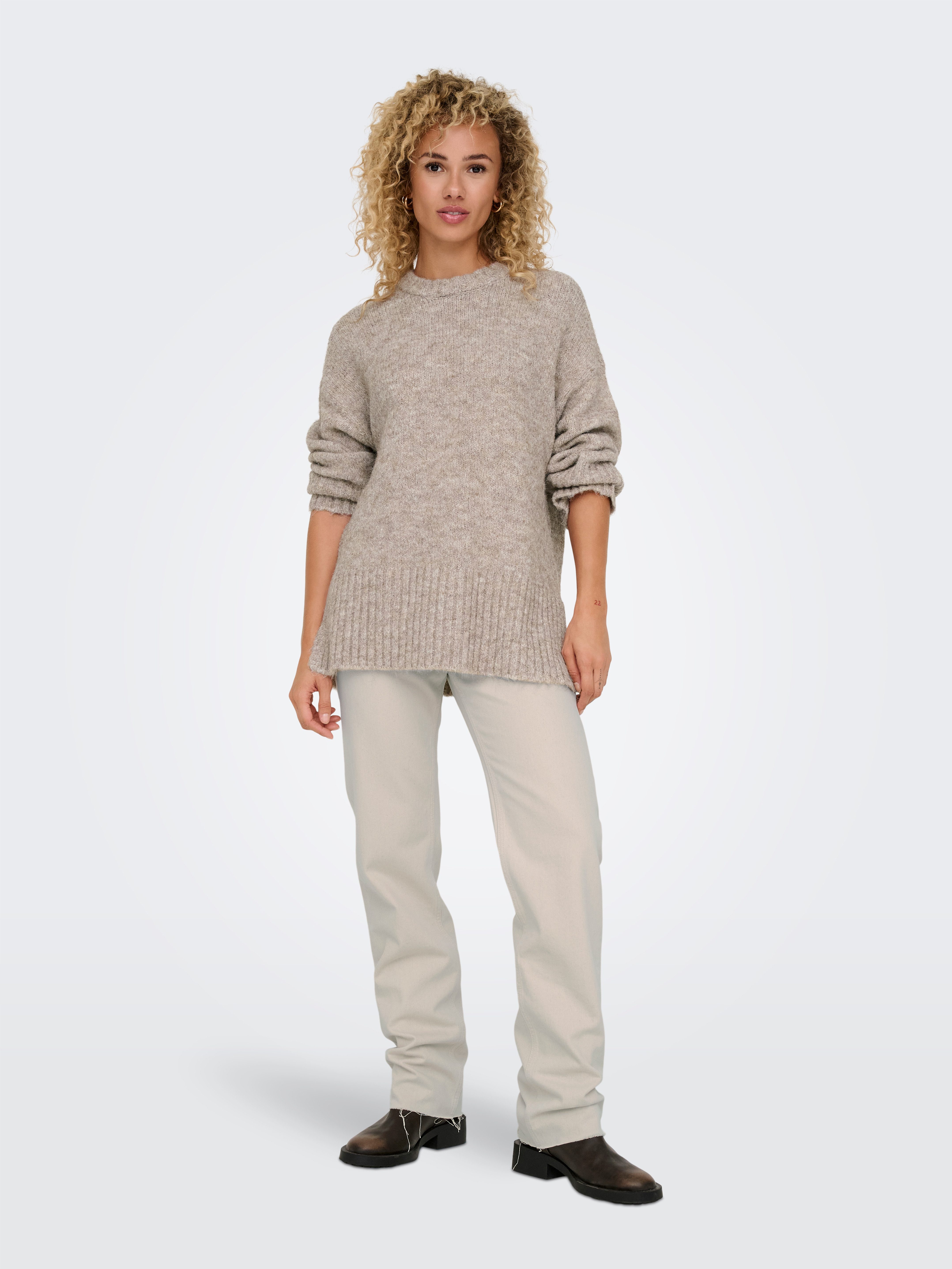 Only Trui met ronde hals ONLMAGGIE LIFE LS LOOSE ONEK CC KNT