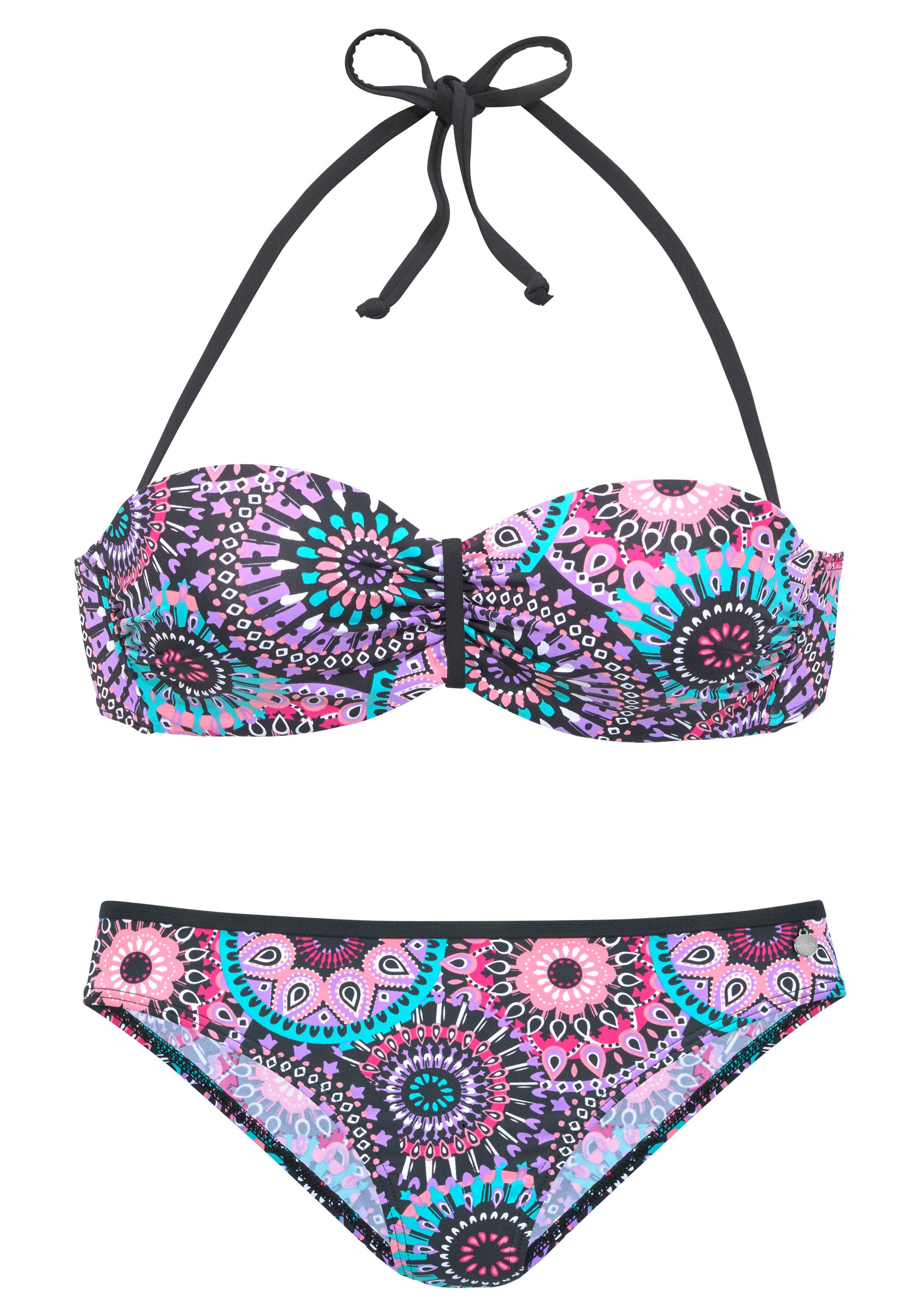 Lascana Beugelbikini in bandeaumodel met contrastkleurige details