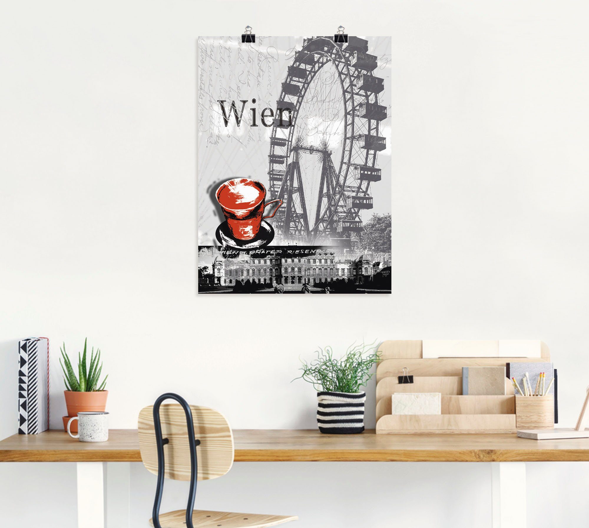 Artland Artprint Wenen - melange - koffie als artprint van aluminium, artprint voor buiten, artprint op linnen, poster in verschillende maten. maten