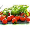 artland artprint tuin verse tomaten in vele afmetingen  productsoorten - artprint van aluminium - artprint voor buiten, artprint op linnen, poster, muursticker - wandfolie ook geschikt voor de badkamer (1 stuk) rood