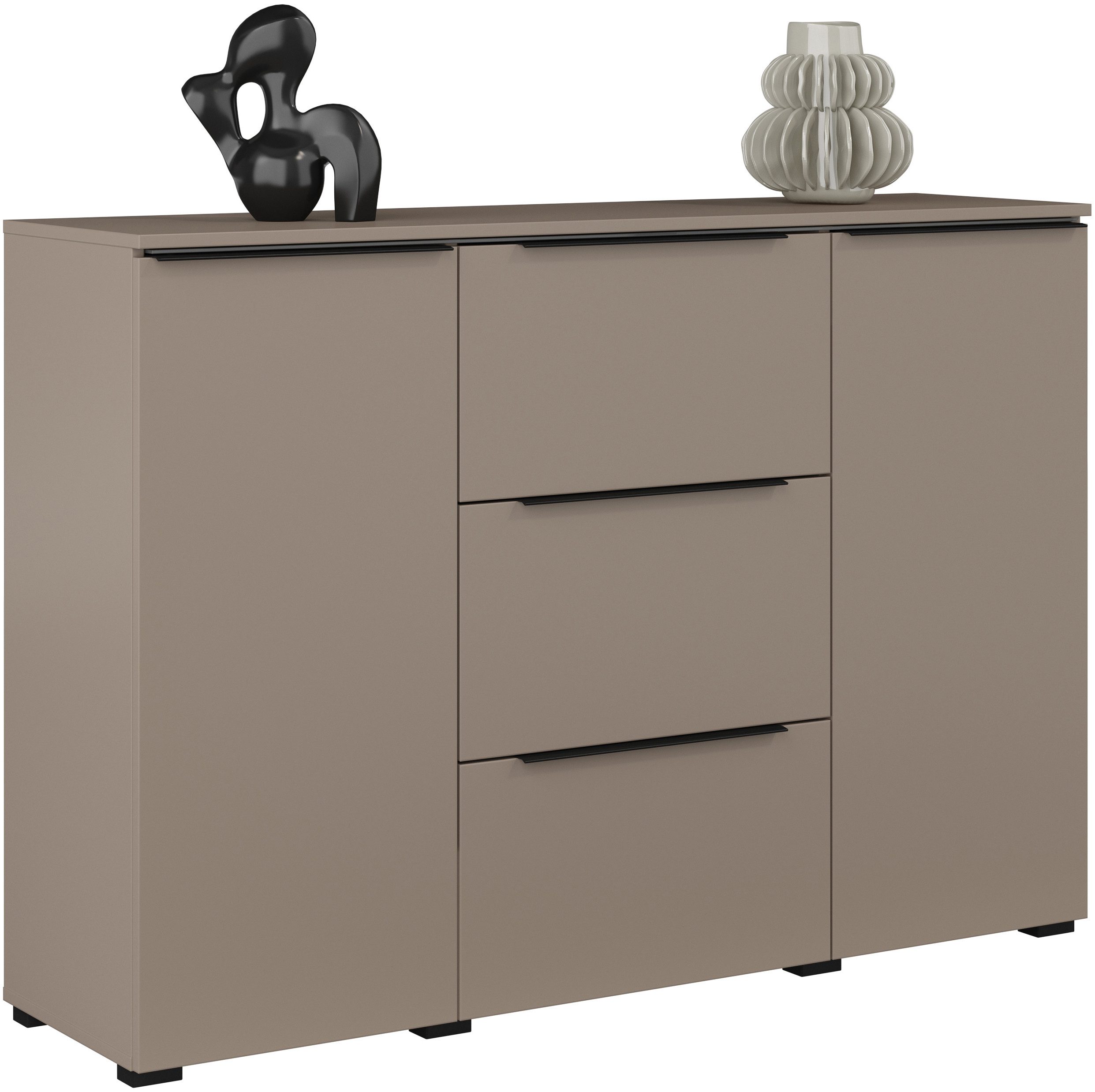 INOSIGN Dressoir Tana, breedte 132 cm, moderne commode 3 SK, 2 deuren Ladekast, sidetable met veel bergruimte, planken verstelbaar