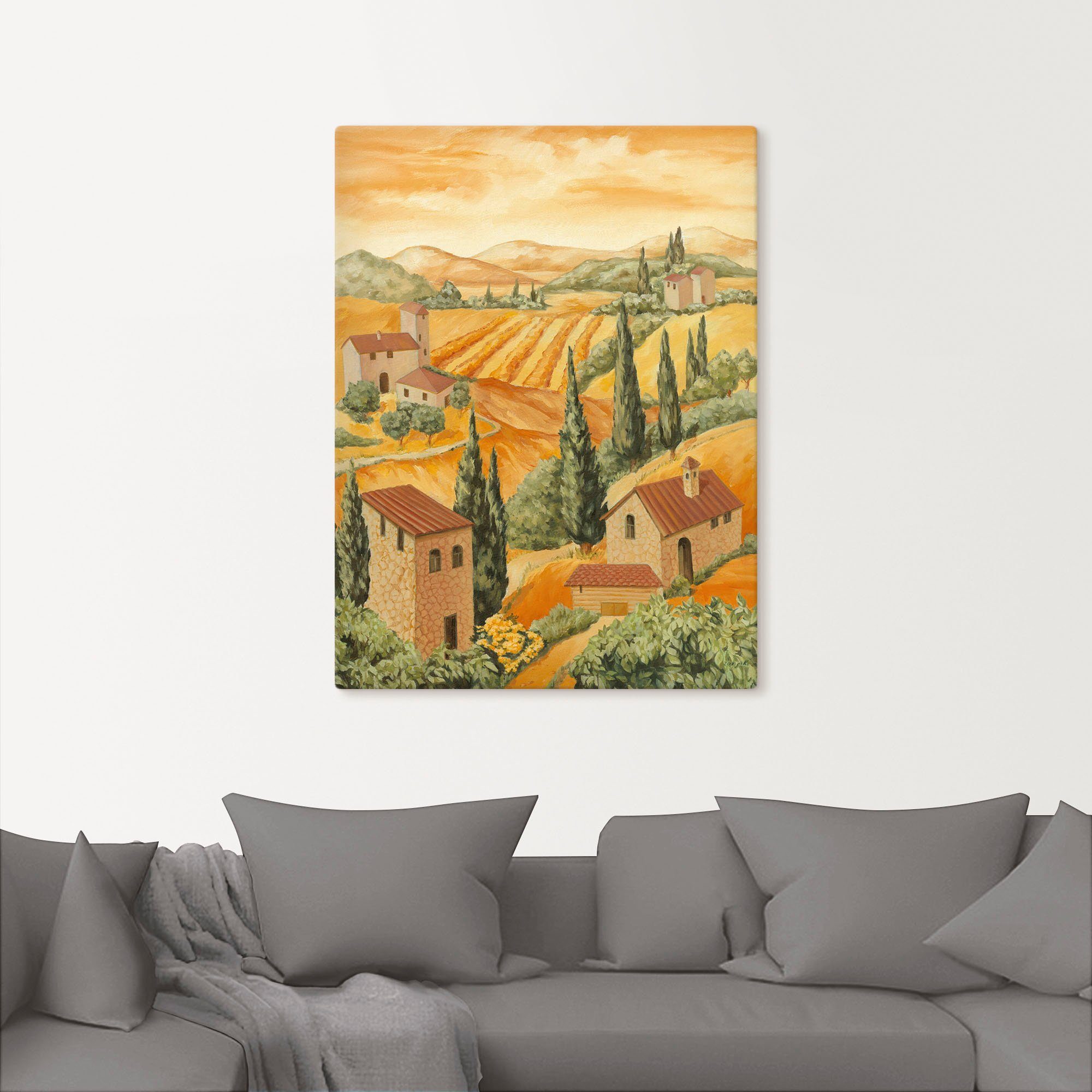 Artland Artprint Italië Toscane als artprint van aluminium, artprint voor buiten, artprint op linnen, poster in verschillende maten. maten