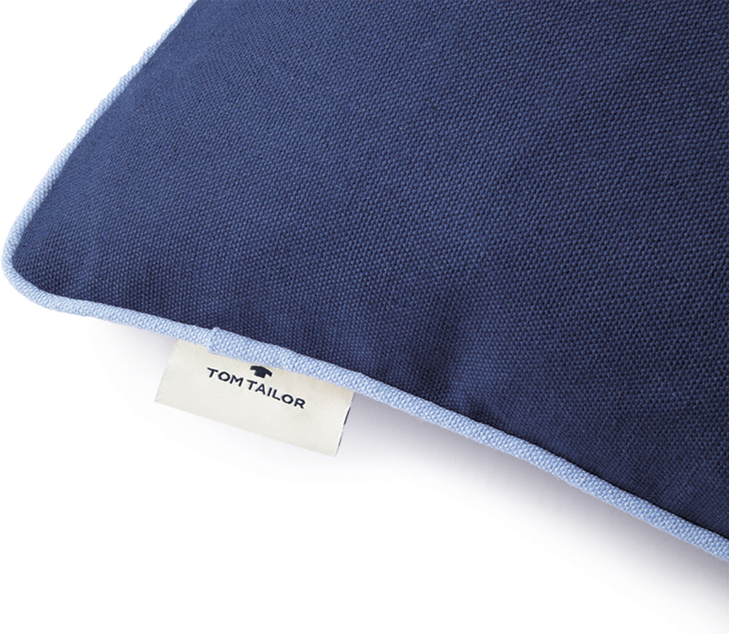 TOM TAILOR HOME Sierkussen Dove Signature met paspel, kussenovertrek zonder vulling(1 stuk)